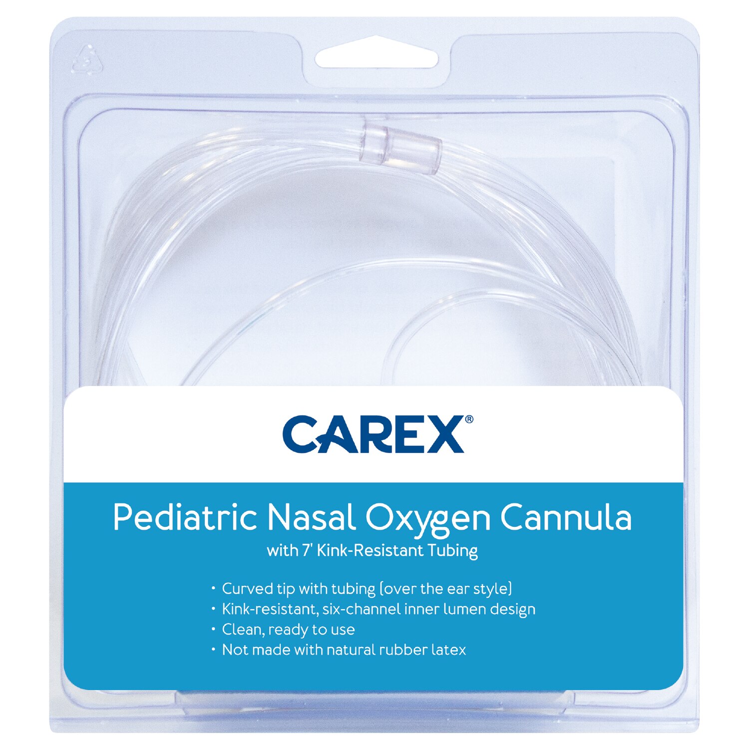 Carex Pediatric Nasal Oxygen Cannula Tube, 7 ft