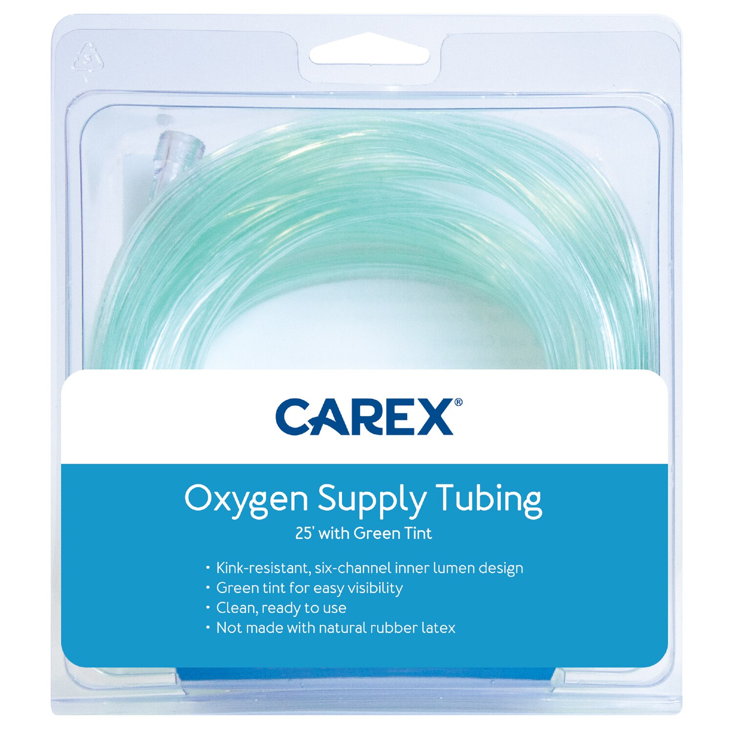 Carex Oxygen Supply Tubing with Green Tint, 25 FT