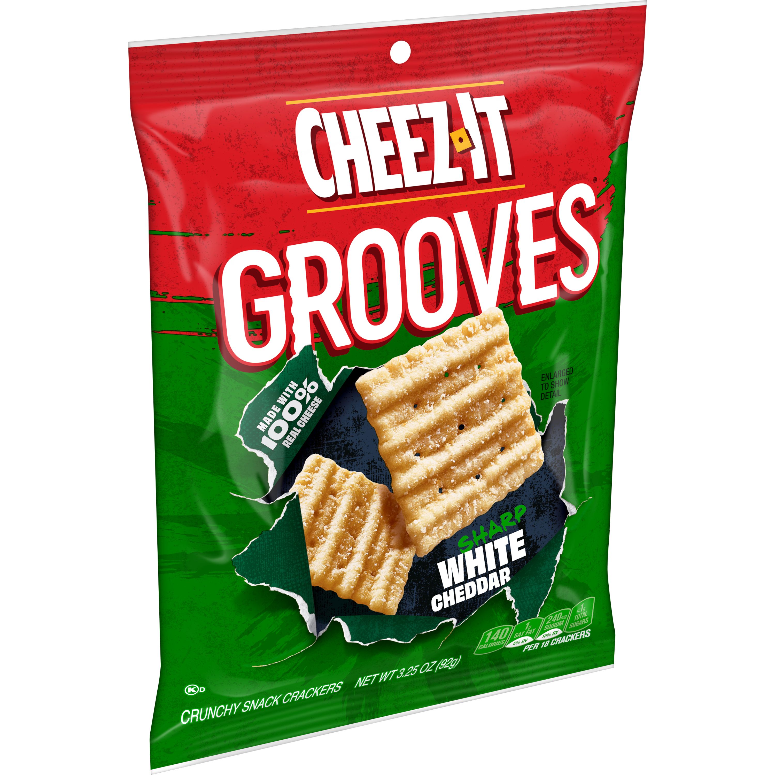 Cheez-It Grooves Sharp White Cheddar Cheese Crackers, 3.25 oz