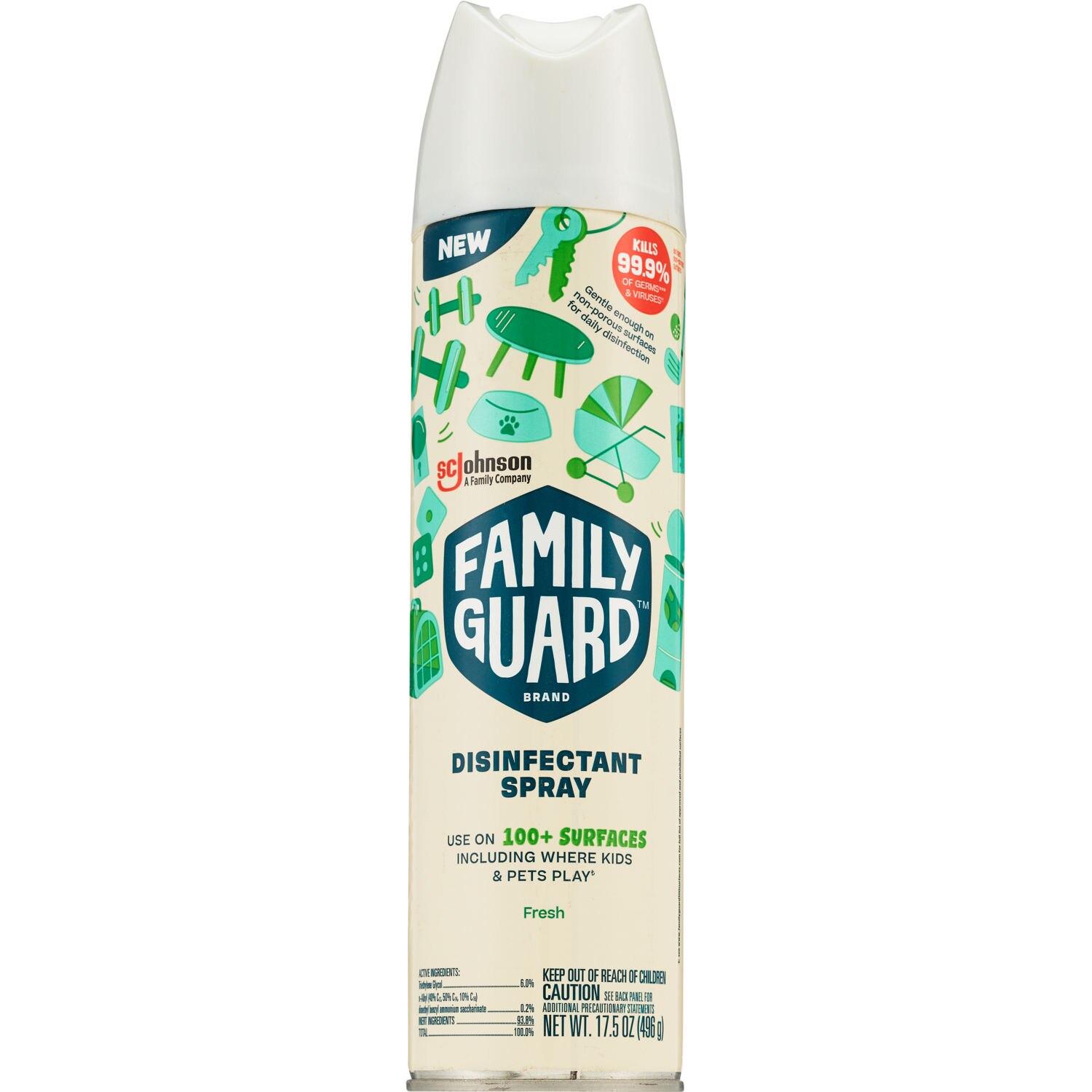 FamilyGuard Brand Disinfectant Spray 17.5 OZ (496g), Fresh.