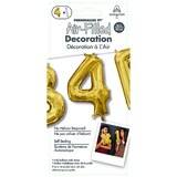 Anagram Air Balloon Number "4", Gold, thumbnail image 1 of 2