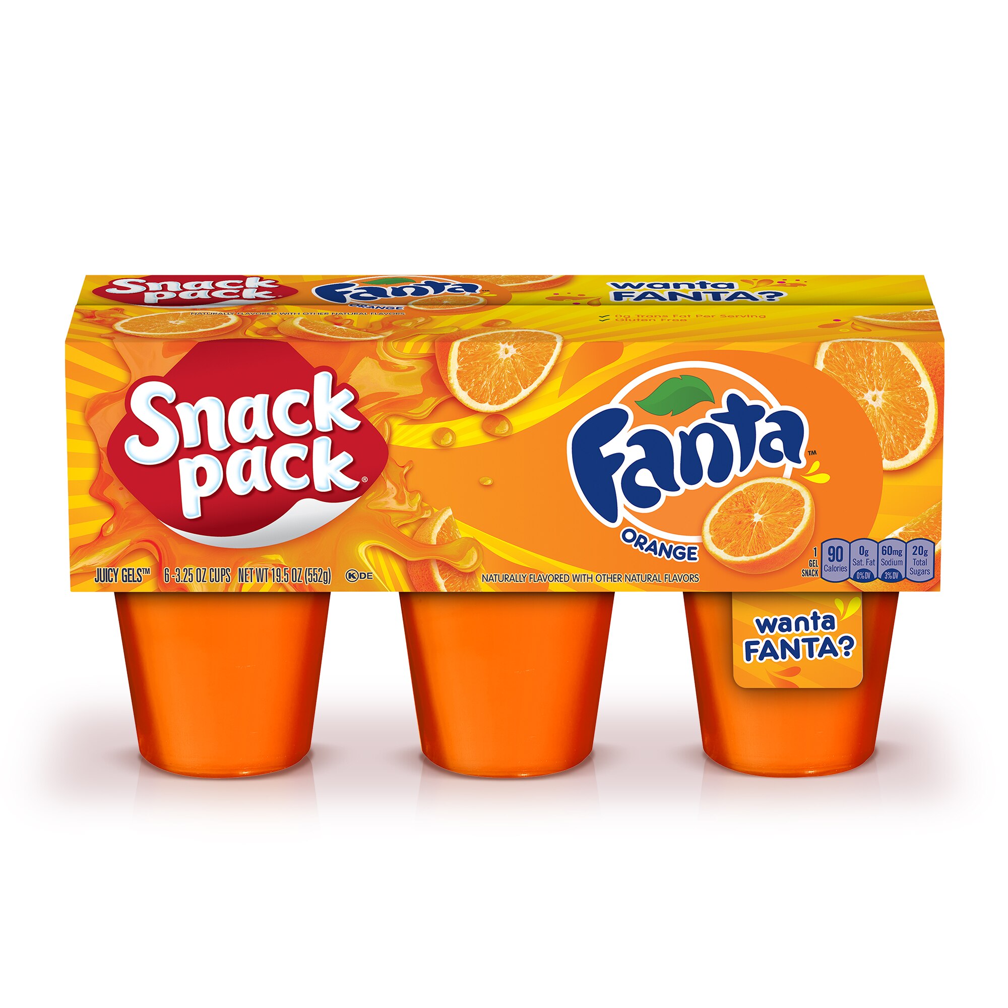 Snack Pack Fanta Gel Snack Cups, 6 PK