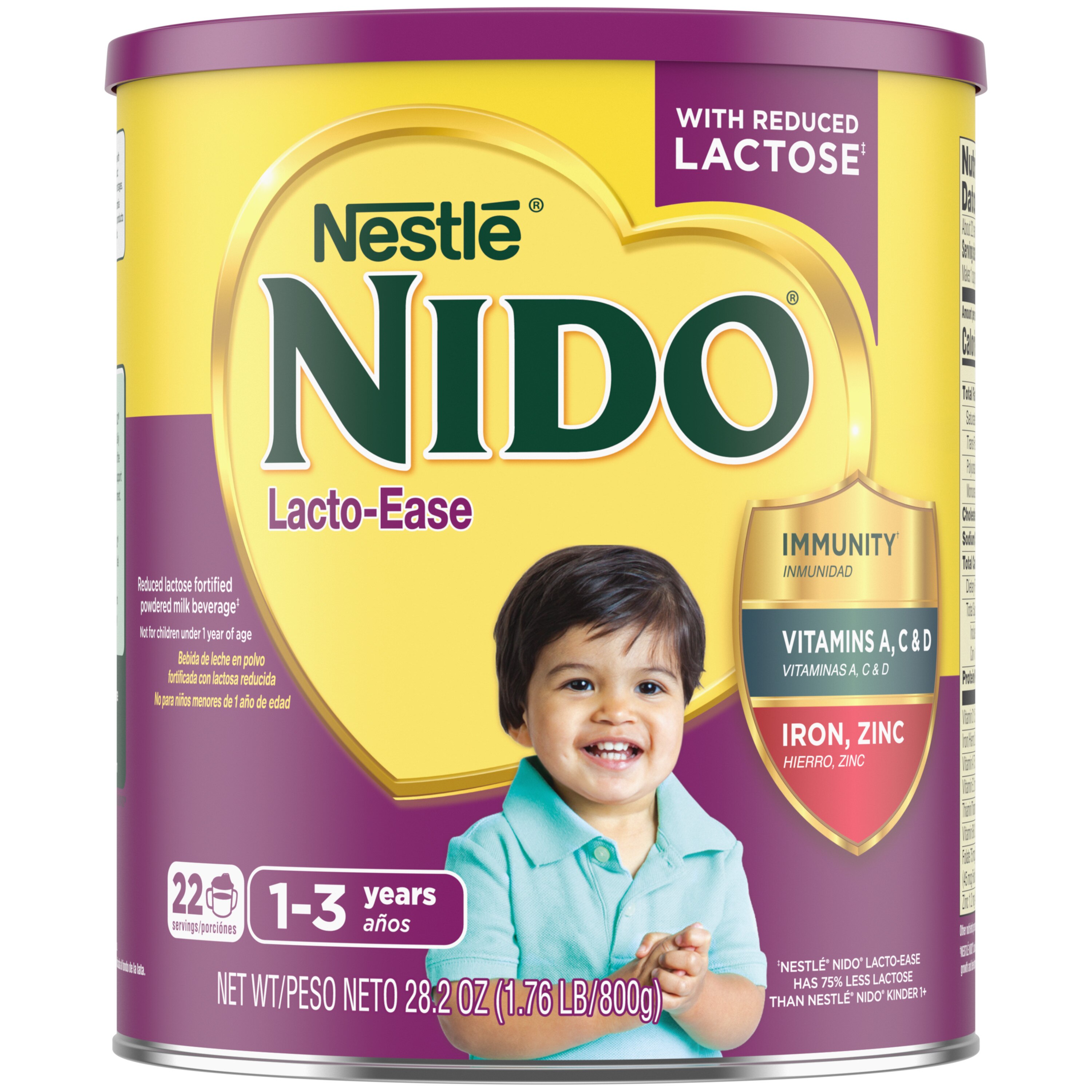 Nestle NIDO Lacto-Ease Toddler Powdered Milk Beverage, 28.2 oz