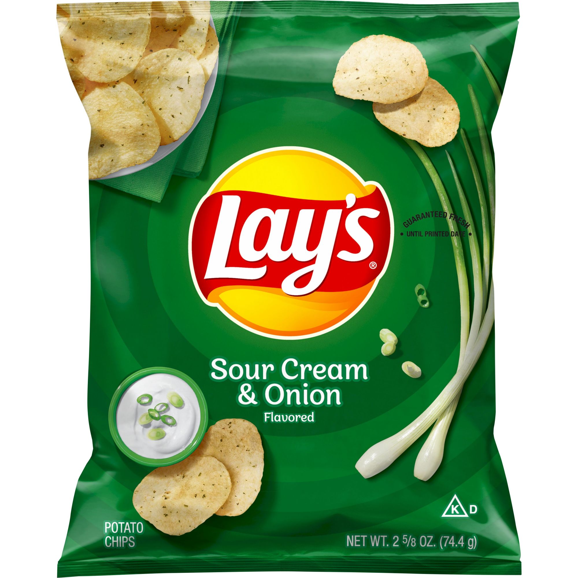 Lay's Potato Chips Sour Cream & Onion Flavored, 2.62 oz