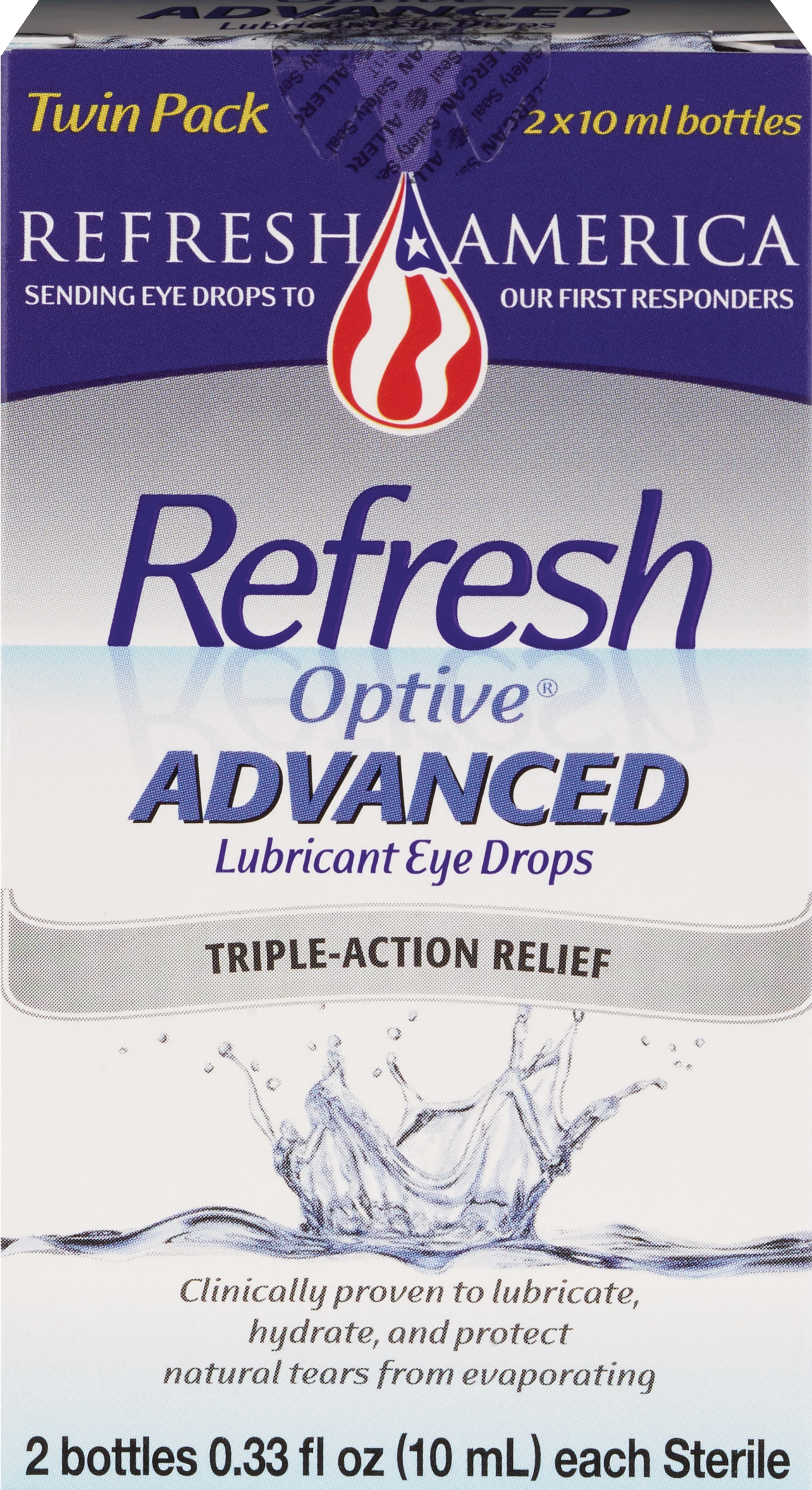 Refresh Optive Advanced Lubricant Eye Drops, 0.33 fl oz, Twin Pack