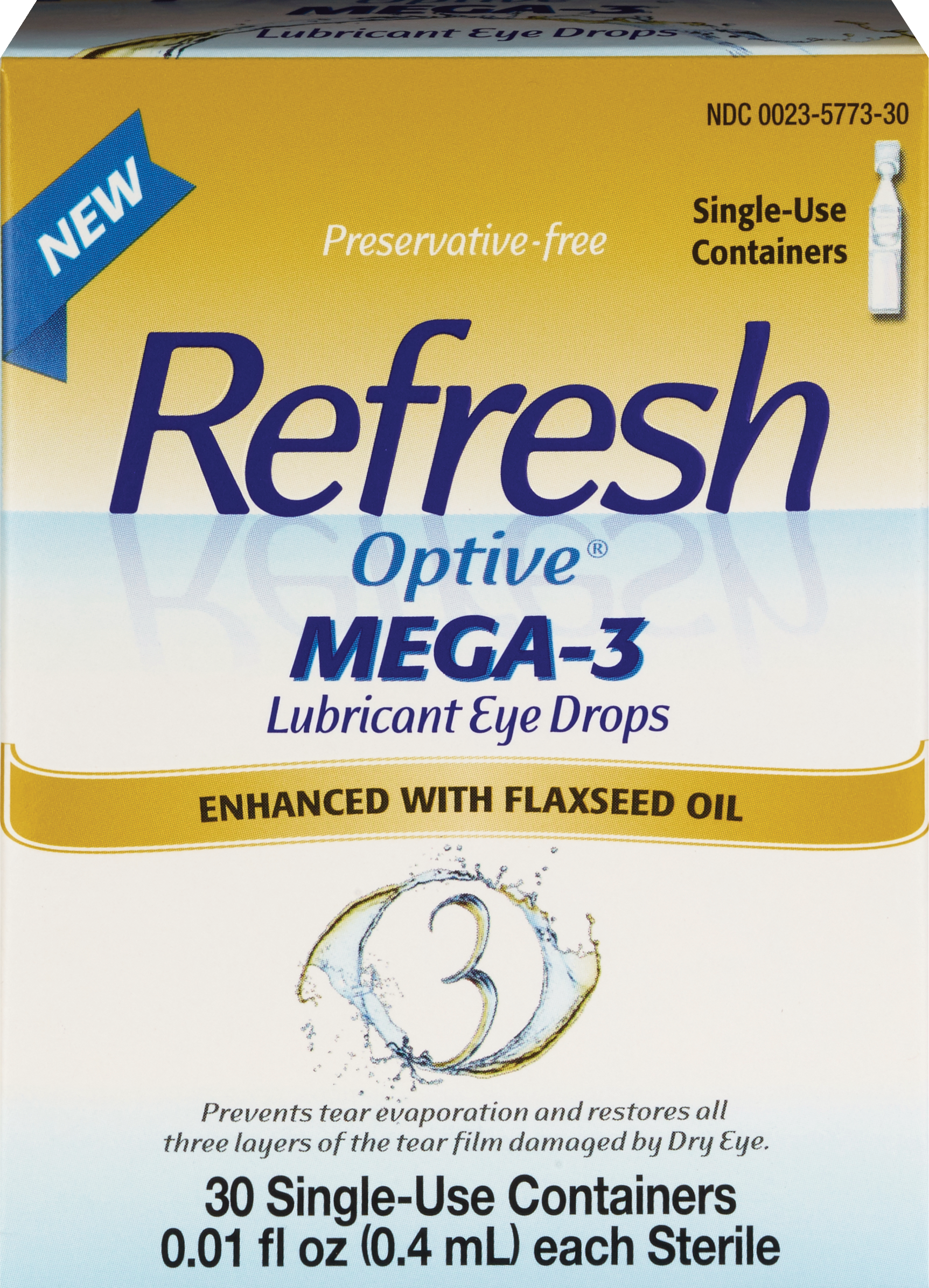 Refresh Optive Mega-3 Preservative-Free Lubricant Eye Drops, 30 ct, 0.01 fl oz (0.4 mL)