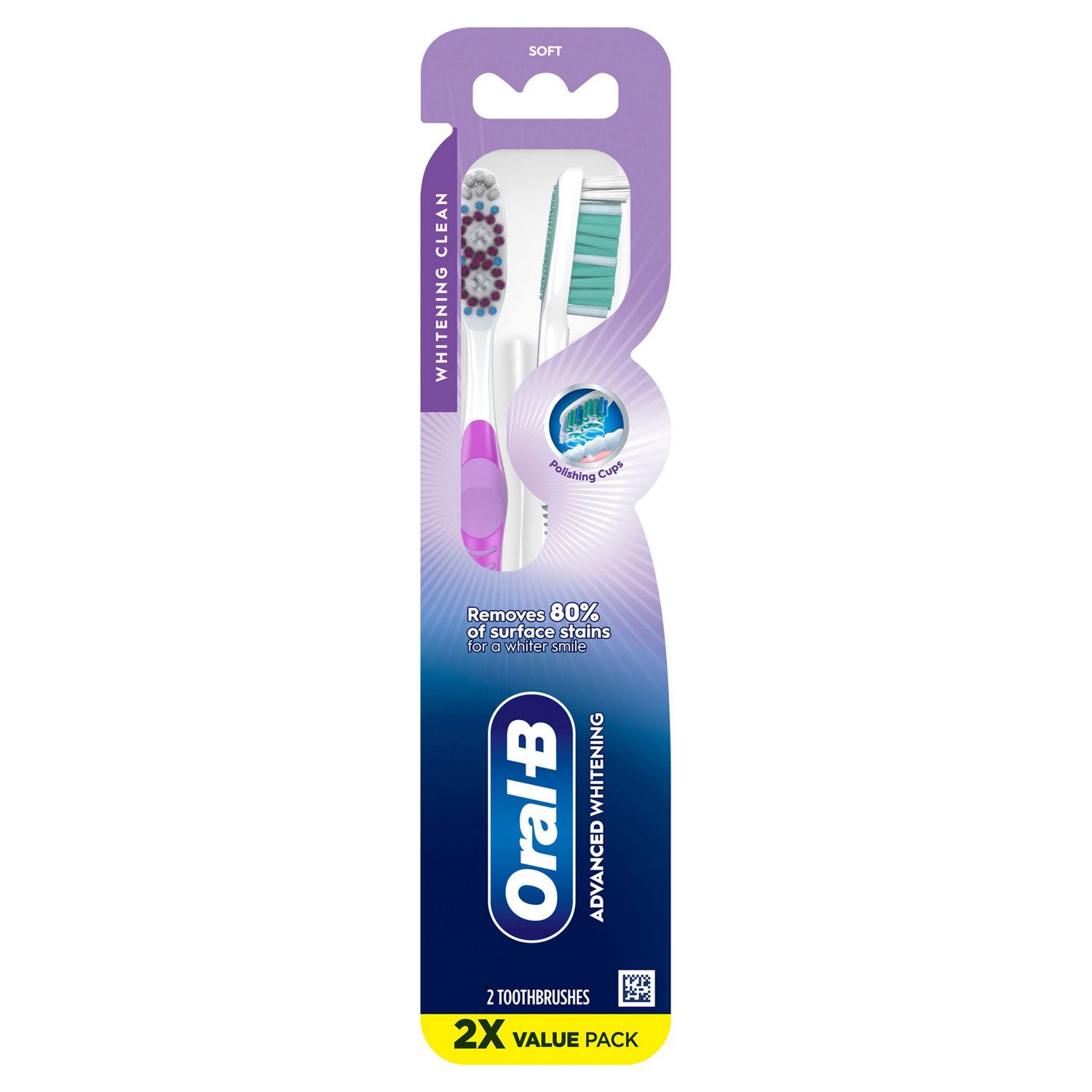 Oral-B Vivid Whitening Dual Action Toothbrush, Soft Bristle, 2 CT