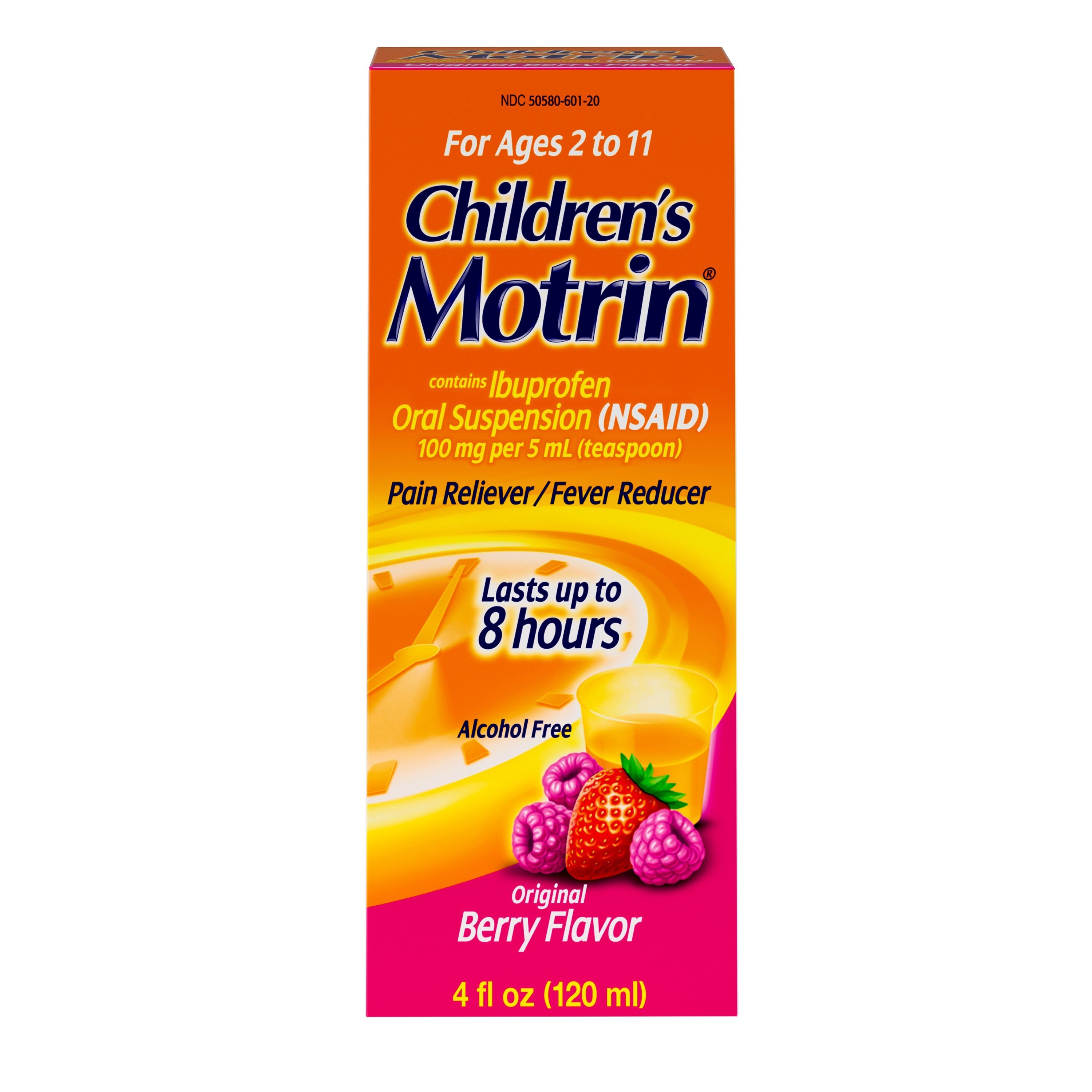 Children's Motrin Ibuprofen Pain Reliever/Fever Reducer, Dye-Free, 4 FL OZ