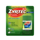 Zyrtec 24HR Allergy Relief Tablets, 10mg Cetirizine HCl, thumbnail image 1 of 13