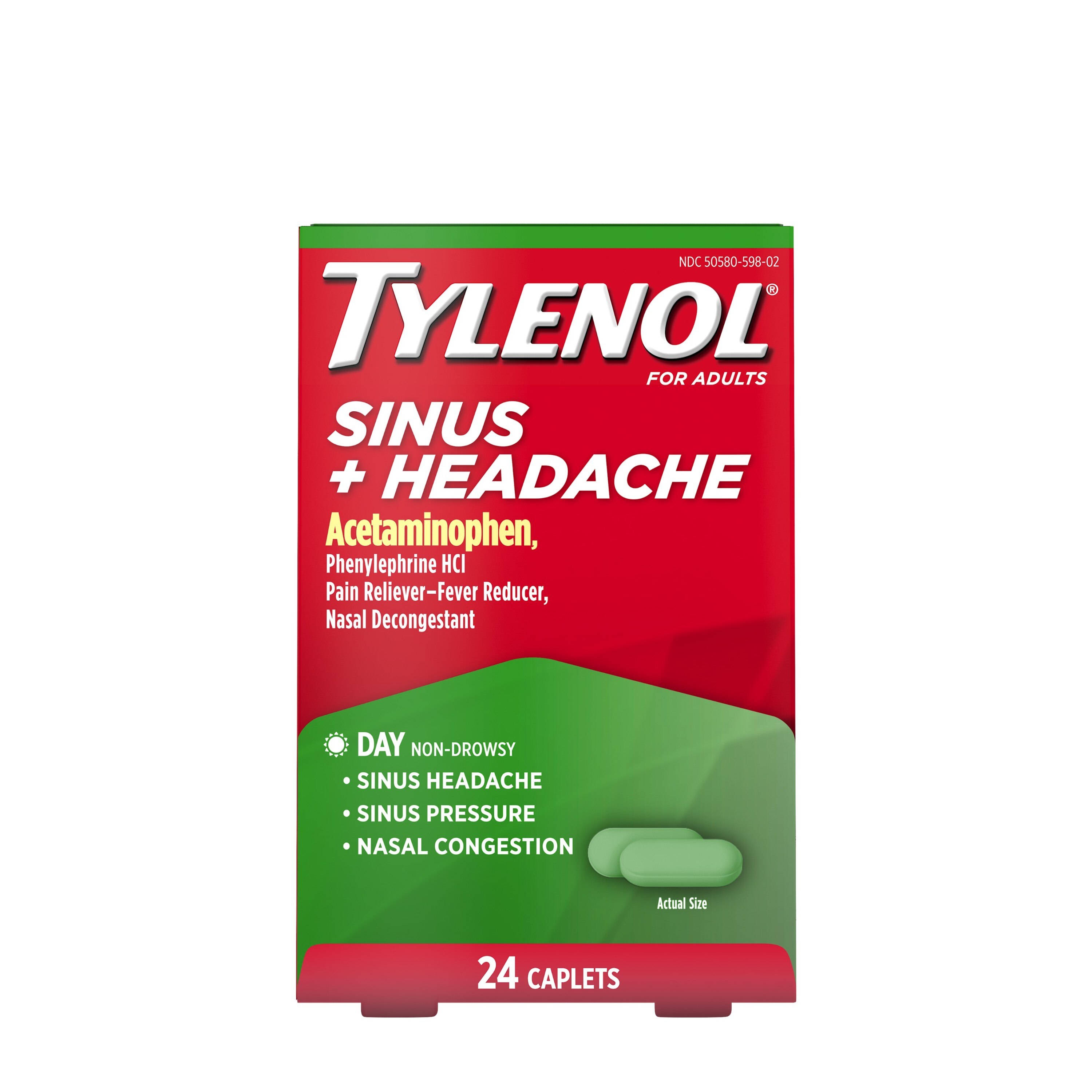 Tylenol Sinus + Headache Non-Drowsy Daytime Caplets, 24 CT