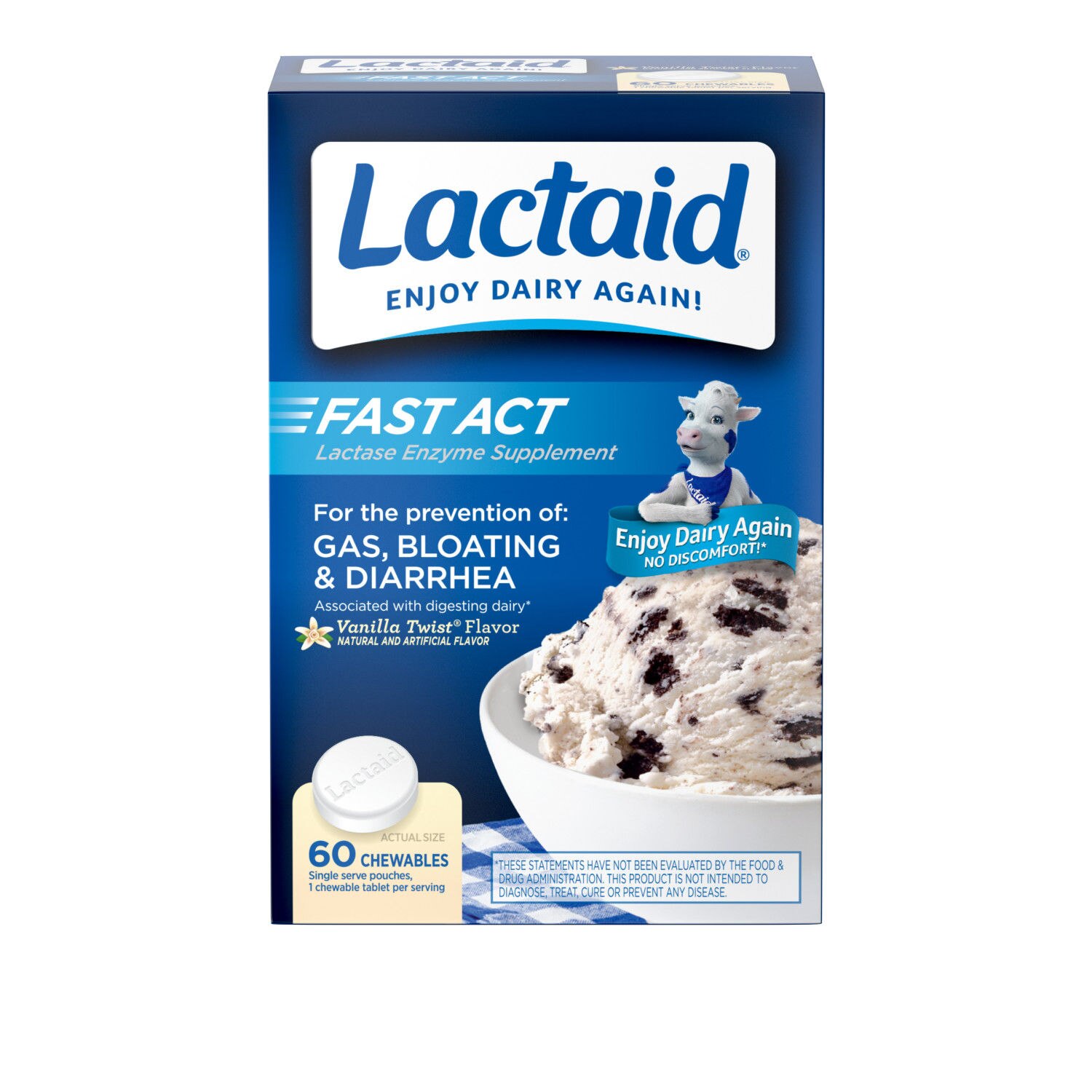 Lactaid Fast Act Lactose Enzyme Supplement Chewables