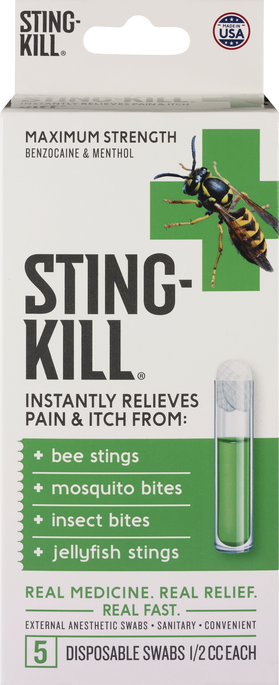 Sting-Kill Instant Pain and Itch Reliever Disposable Swabs