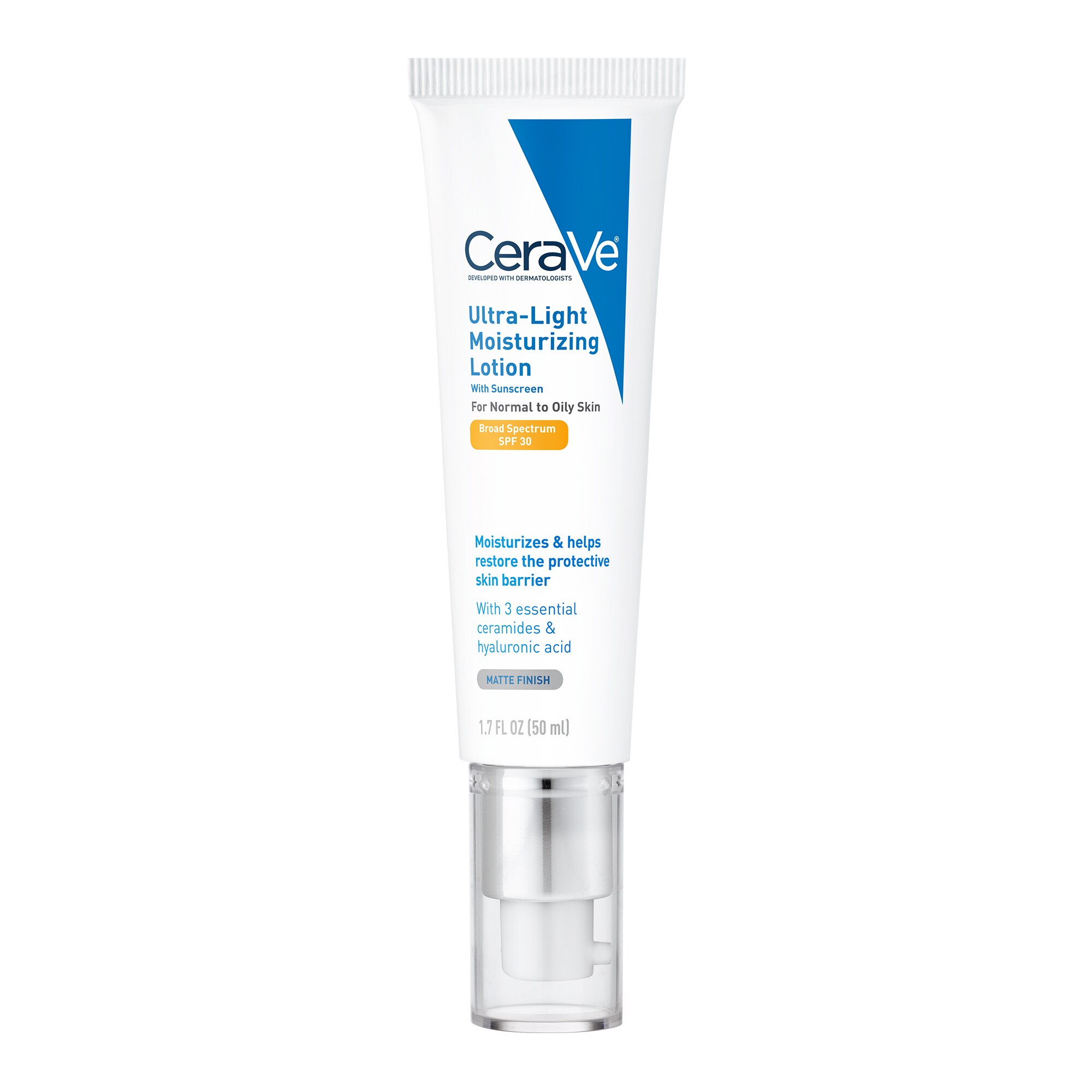 CeraVe Ultra-Light Face Moisturizer, SPF 30,  with Hyaluronic Acid, 1.7 OZ