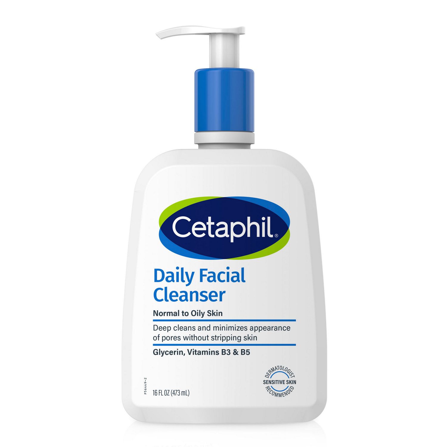 Cetaphil Daily Facial Cleanser for Sensitive, Combination to Oily Skin, 16 OZ