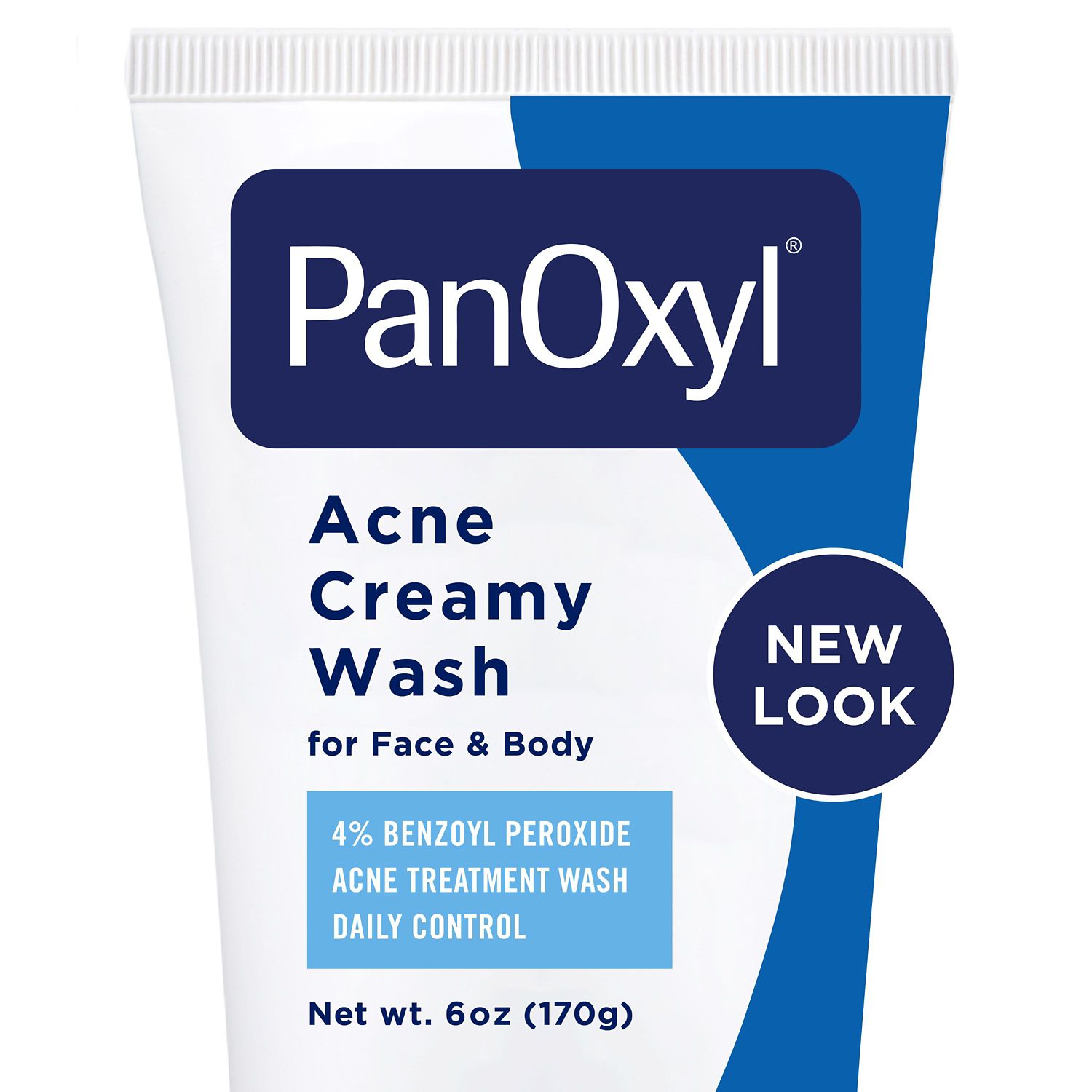 PanOxyl Creamy Wash 4% Benzoyl Peroxide Daily Control Deep Cleaning Wash for Acne, 6 OZ