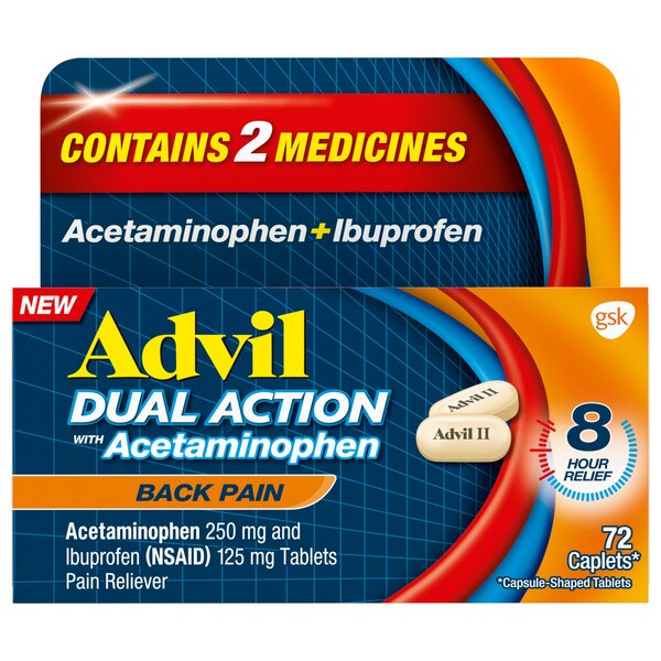 Advil Dual Action Acetaminophen and Ibuprofen Caplets