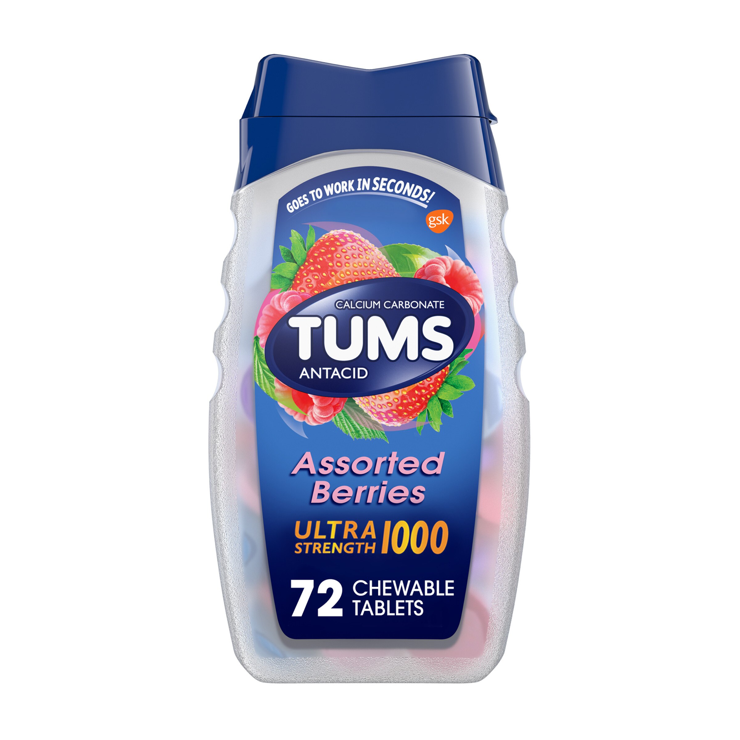 TUMS Antacid Chewable Tablets, Ultra Strength for Heartburn Relief