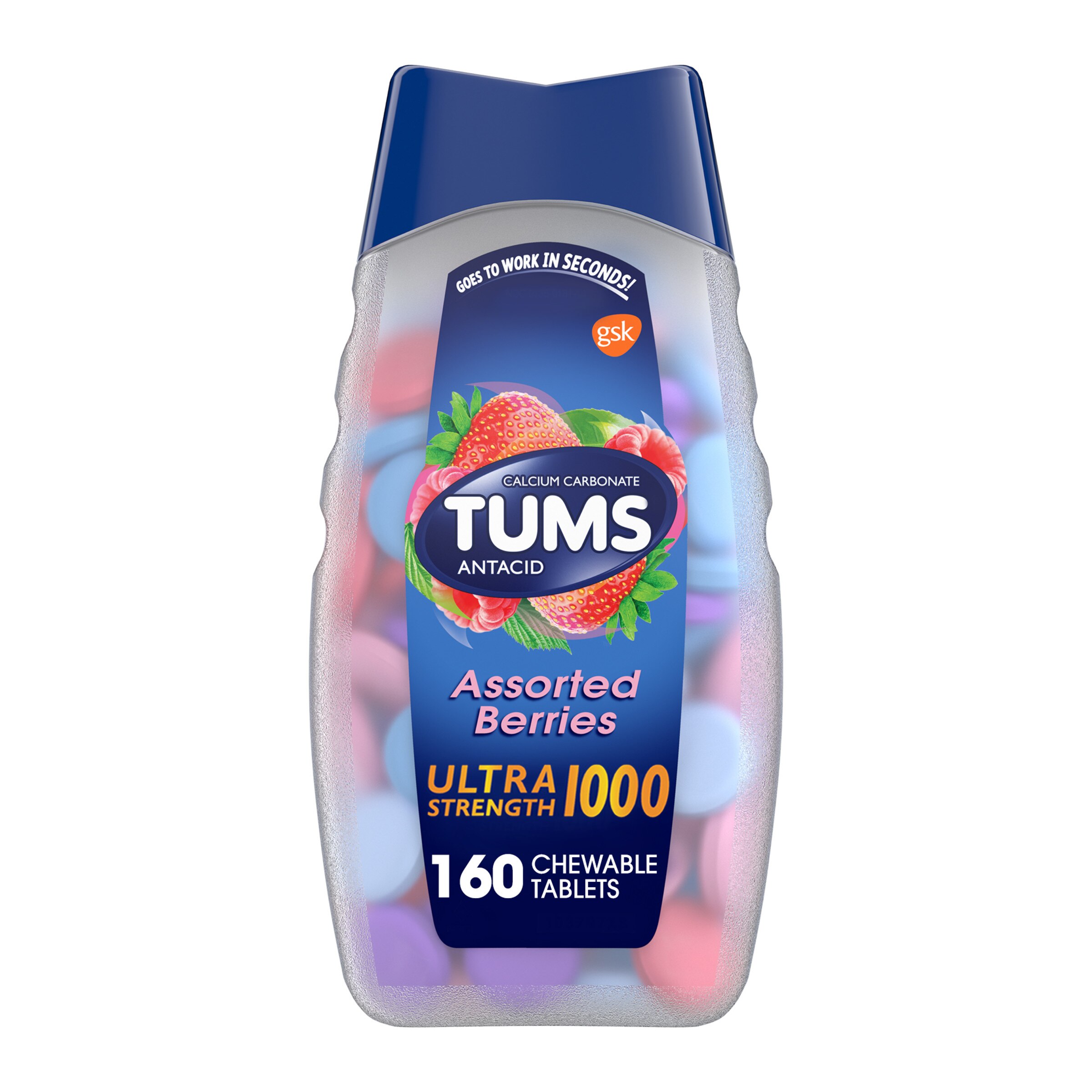 TUMS Antacid Chewable Tablets, Ultra Strength for Heartburn Relief