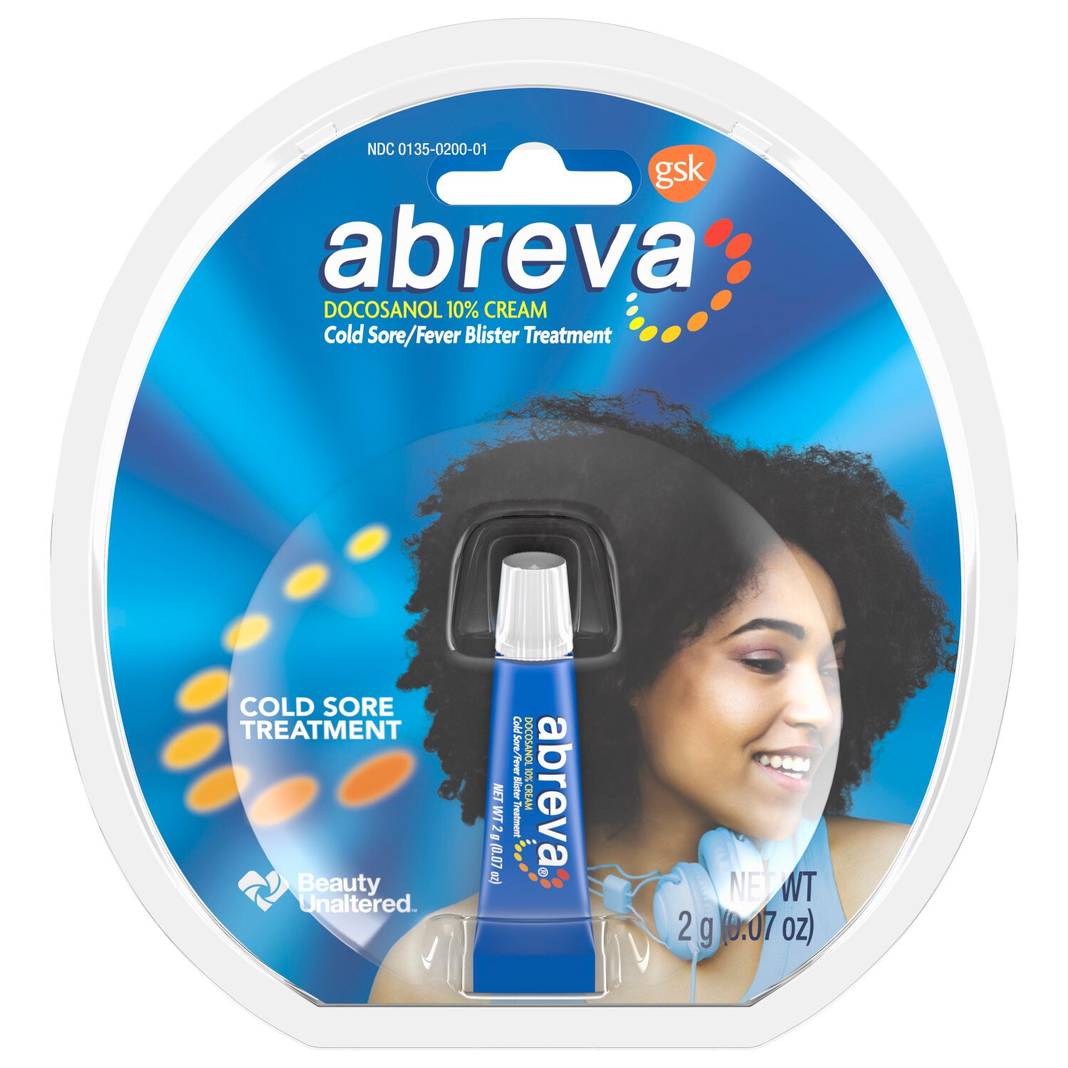 Abreva Cold Sore + Fever Blister Treatment, 2 g