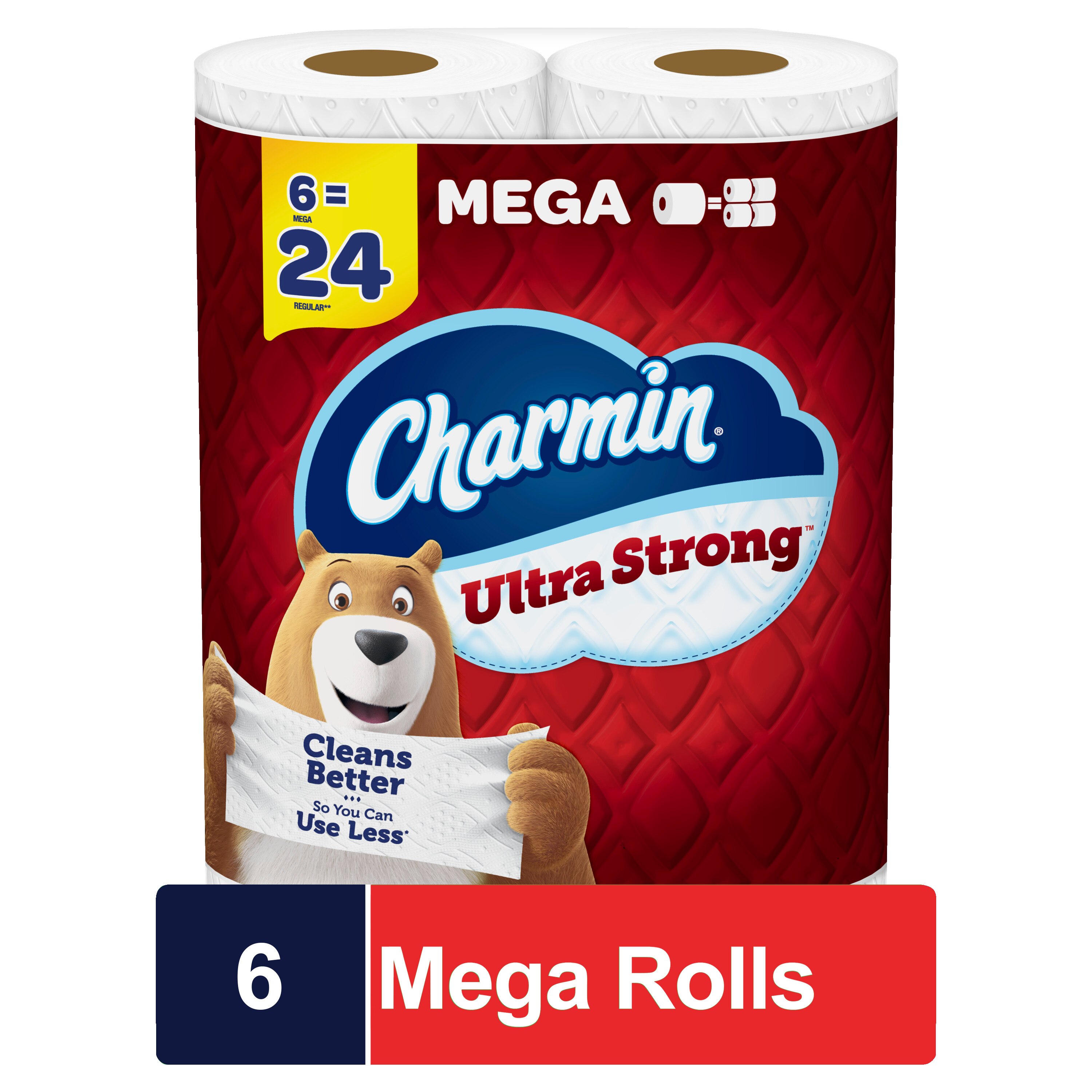 Charmin Ultra Strong Toilet Paper 6 Mega Rolls, 242 Sheets Per Roll