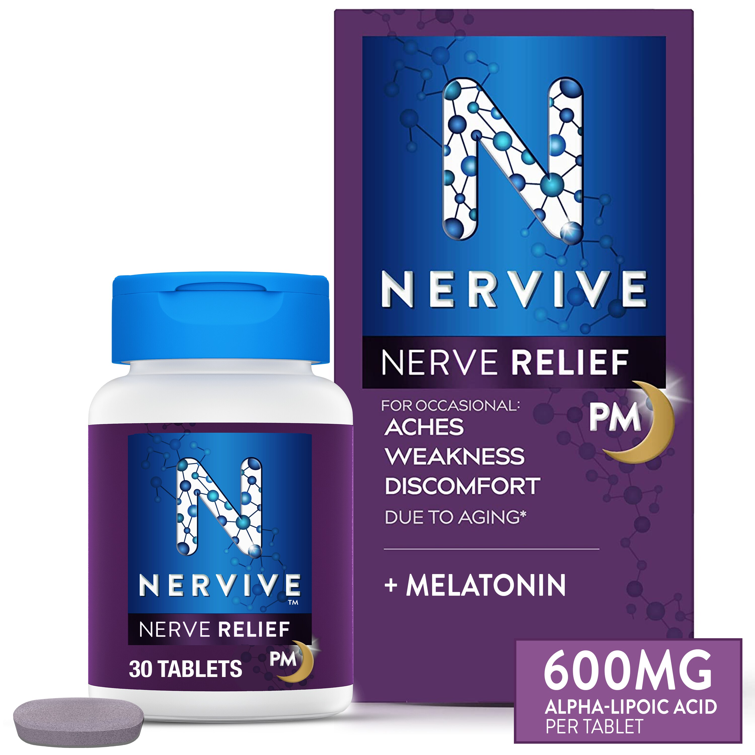 Nervive Nerve Relief PM with Alpha Lipoic Acid, 30 CT