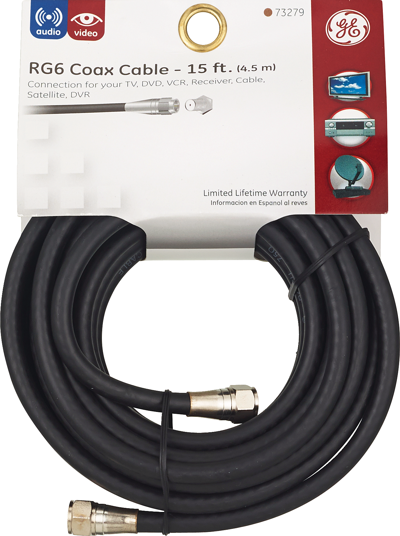 GE RG6 Coax Cable- 15'