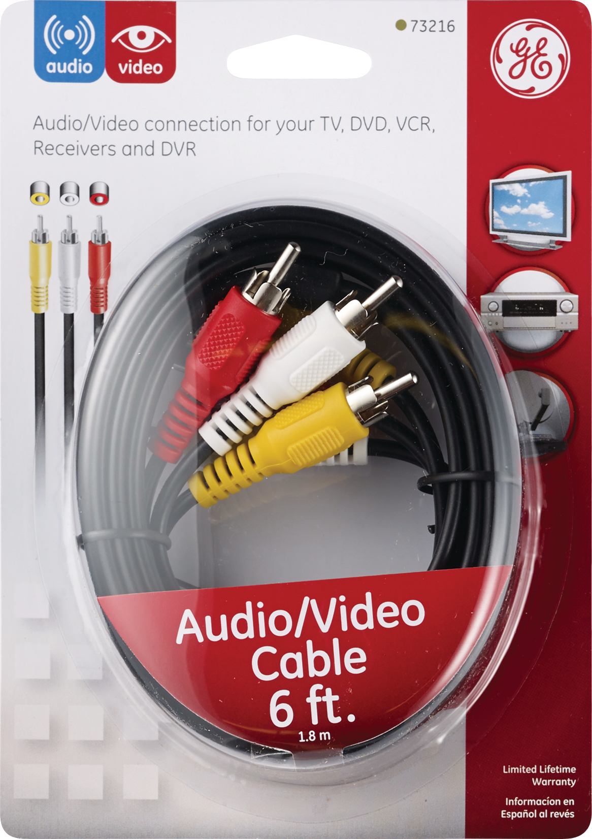 GE  Audio/Video Cable, 6'