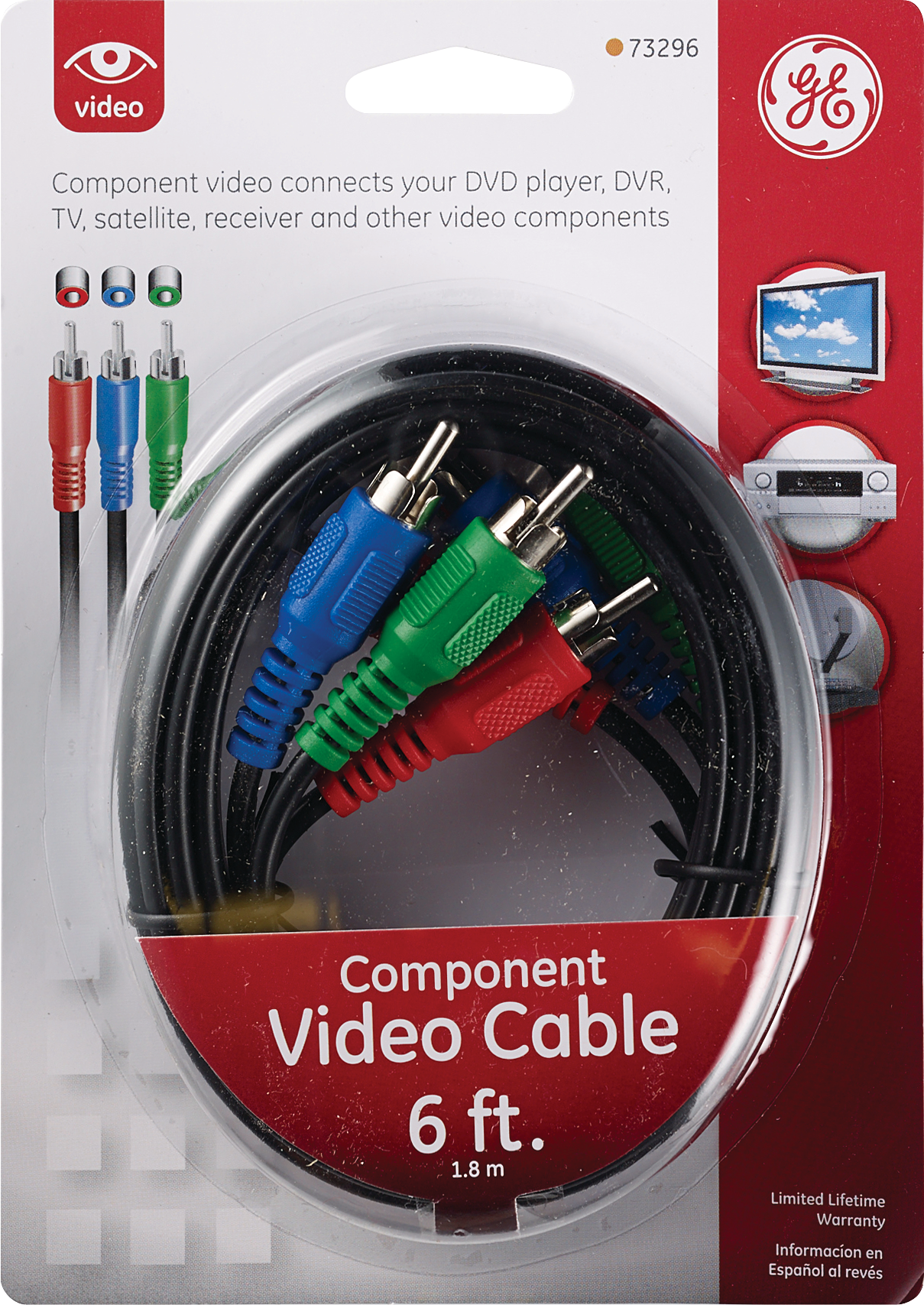 GE Component Video Cable, 6'