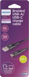 Philips Elite USB-A to USB-C Cable, 3 ft Braided, Black, thumbnail image 1 of 3