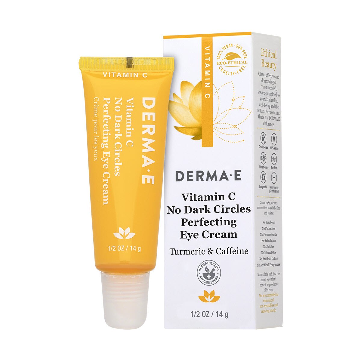 DERMA E Vitamin C No Dark Circle Perfecting Eye Cream, 0.5 OZ