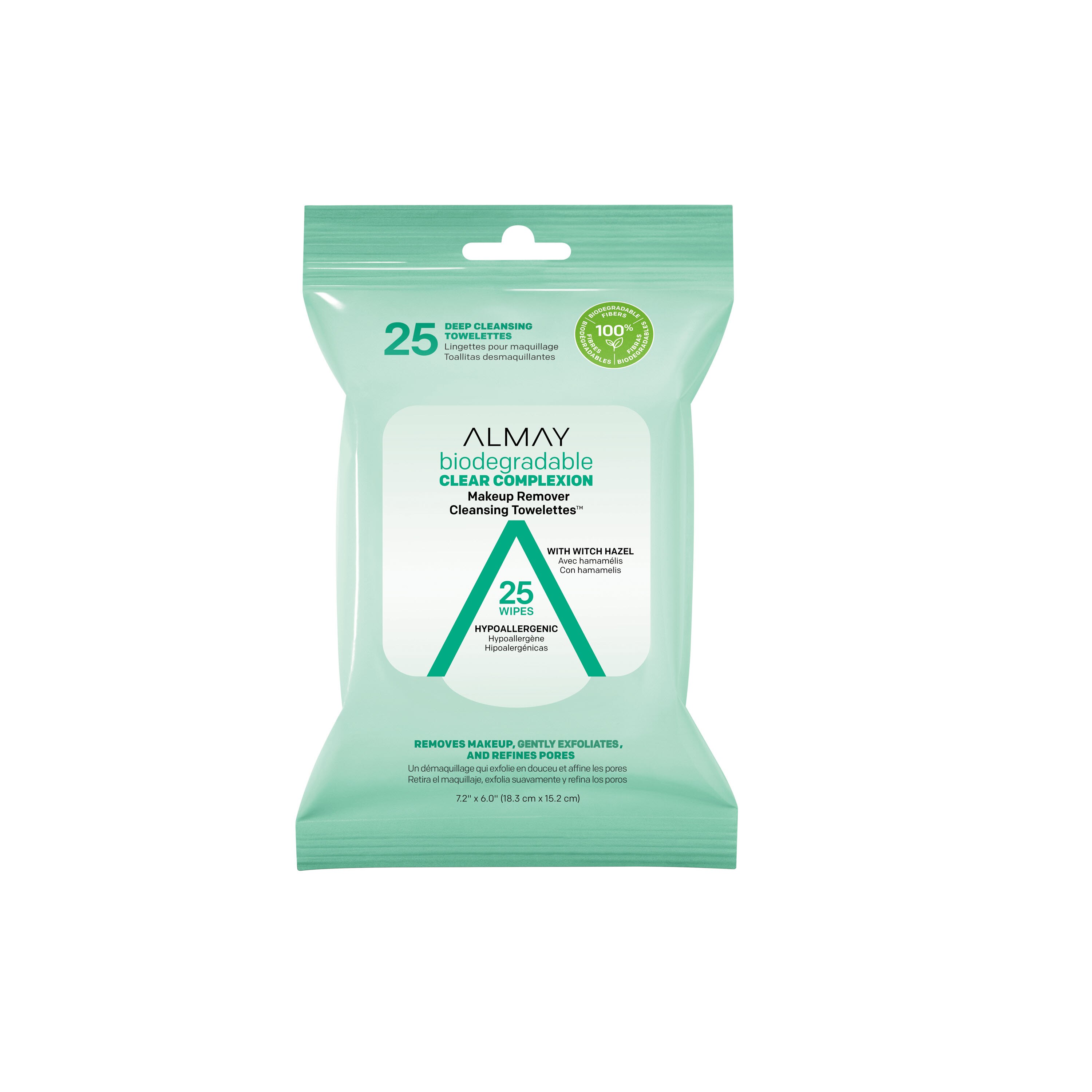 Almay Biodegradable Clear Complexion Makeup Remover Cleansing Towelettes