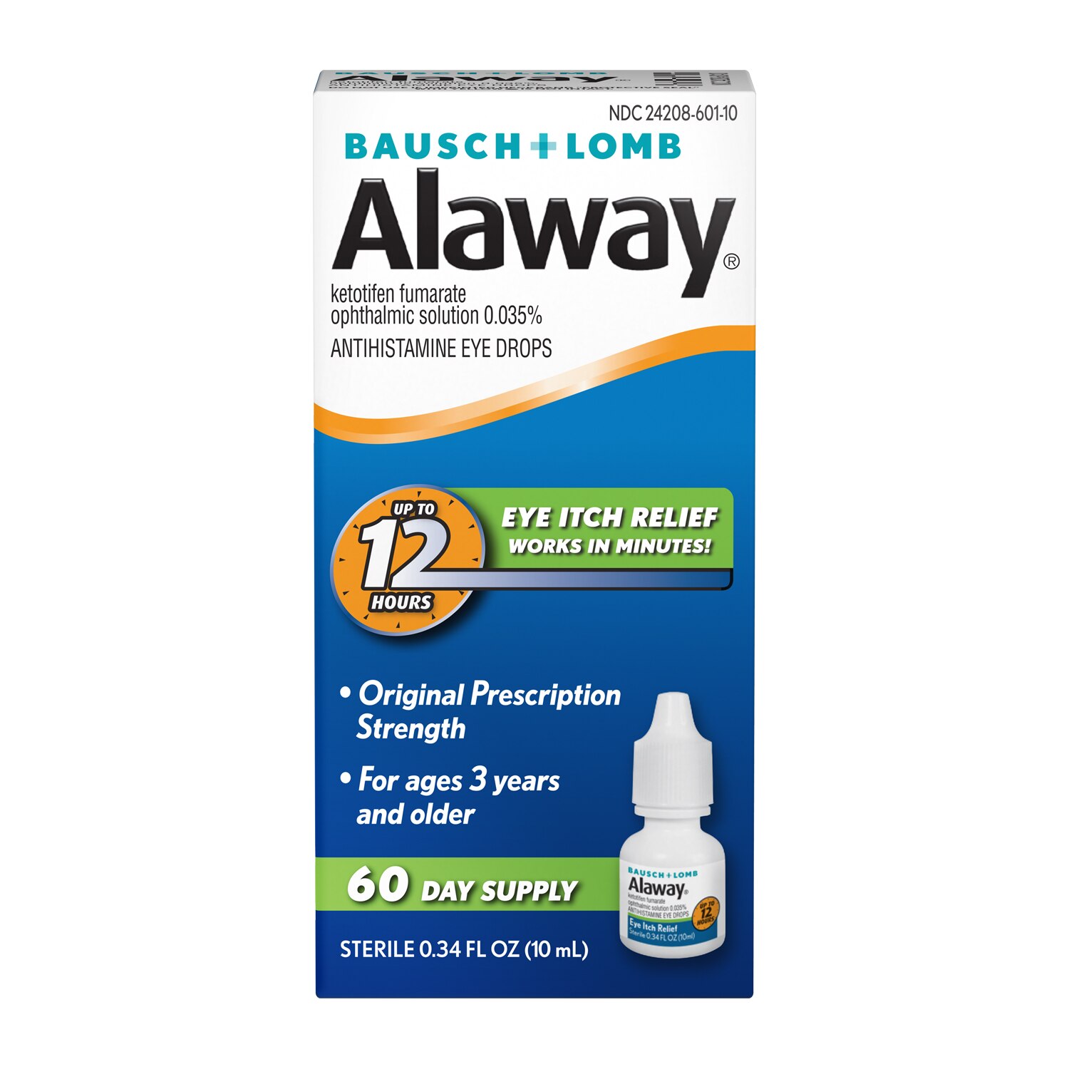 Bauch & Lomb Alaway Eye Itch Relief Drops, 0.34 fl oz