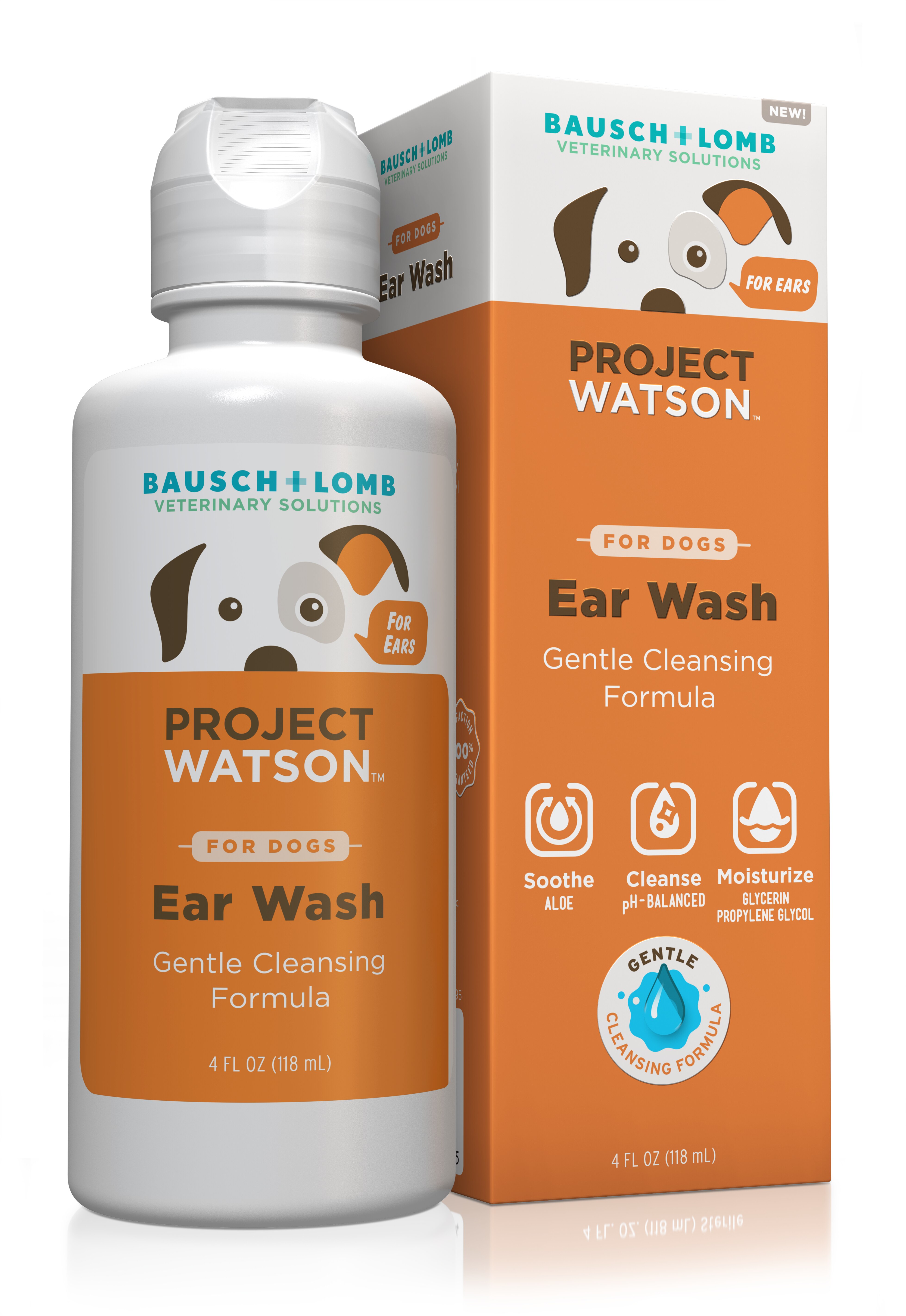 Ear Wash for Dogs by Project Watson, Hydrogen Peroxide & Fragrance Free, 4 Fl Oz