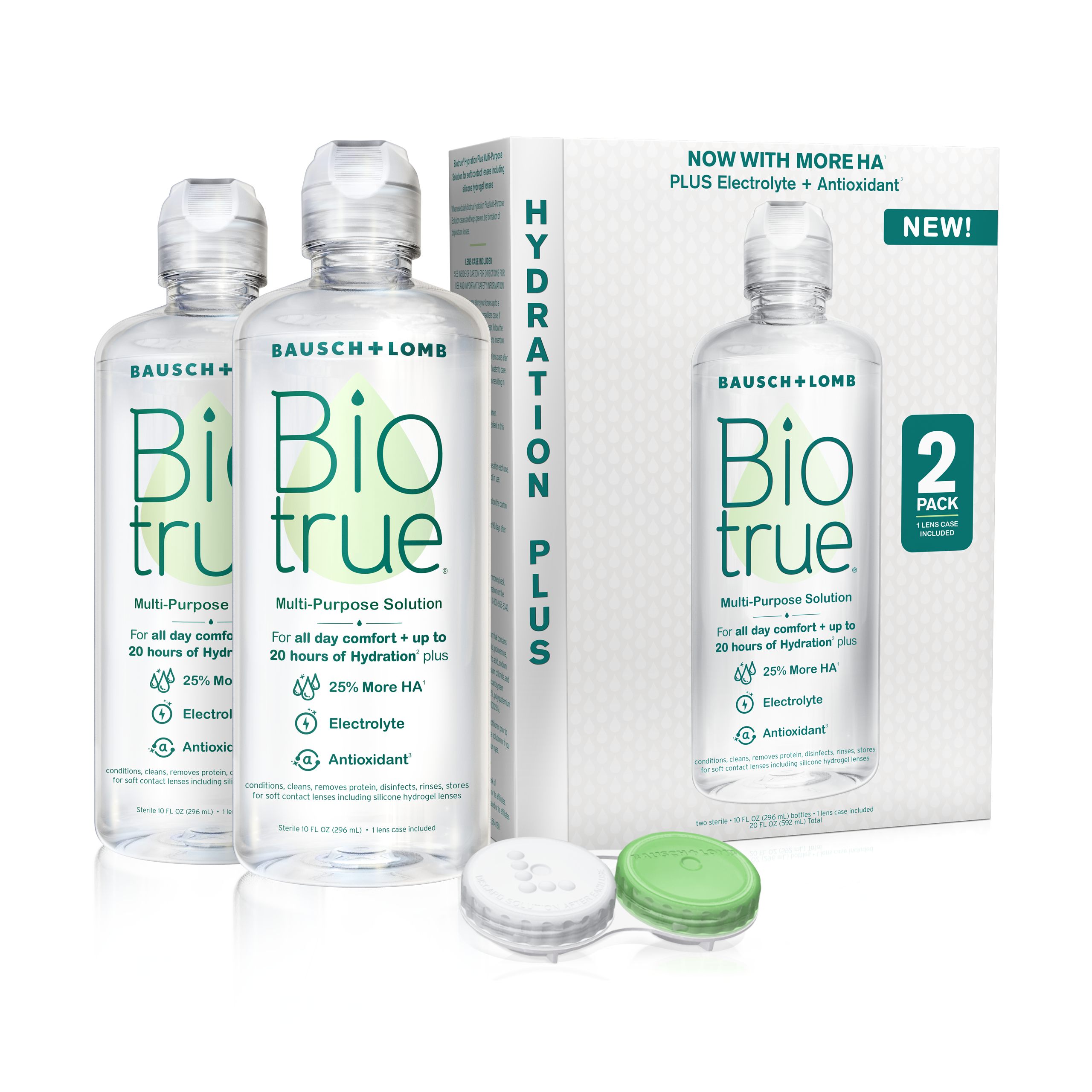 Biotrue Hydration Plus Multi-Purpose Solution, Lens Case Included