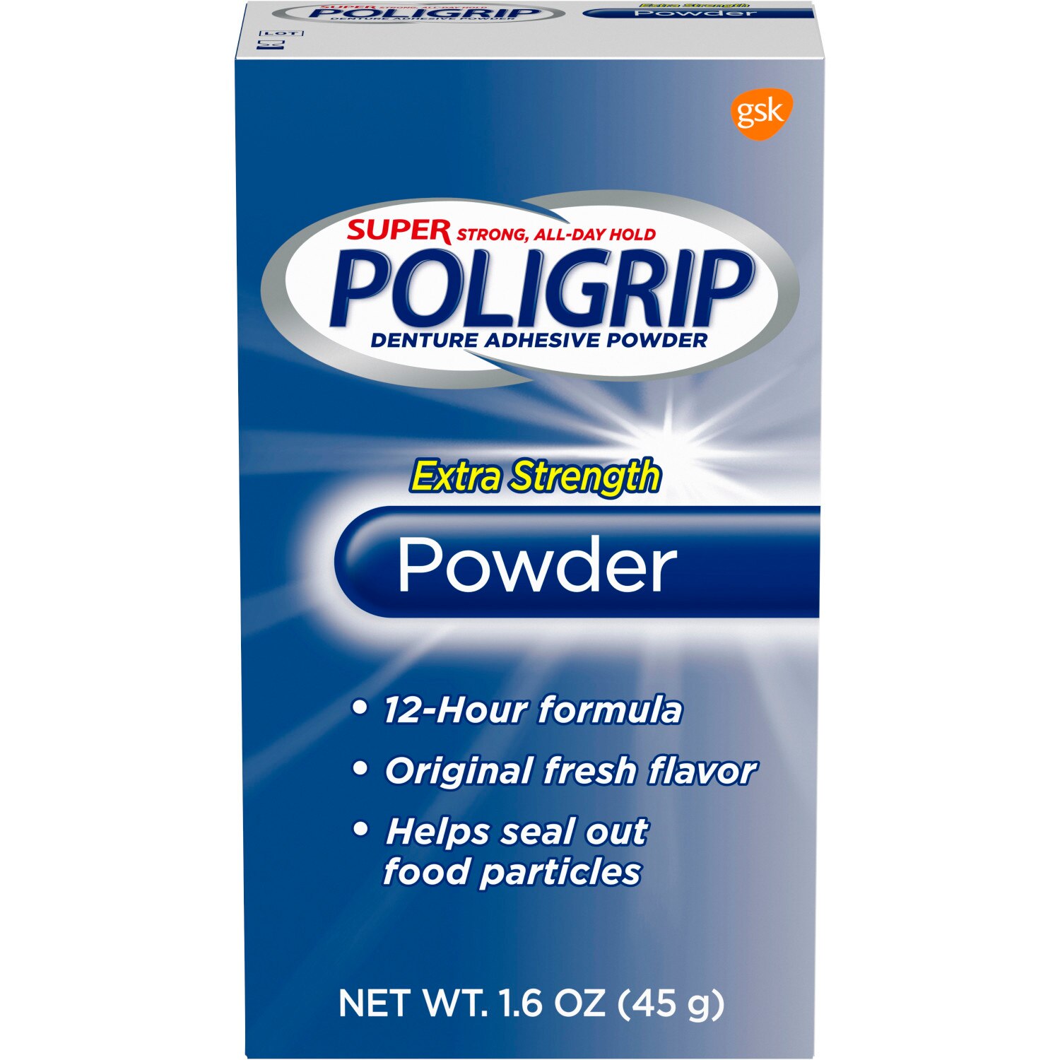 Super Poligrip Denture Adhesive Powder, Extra Strength