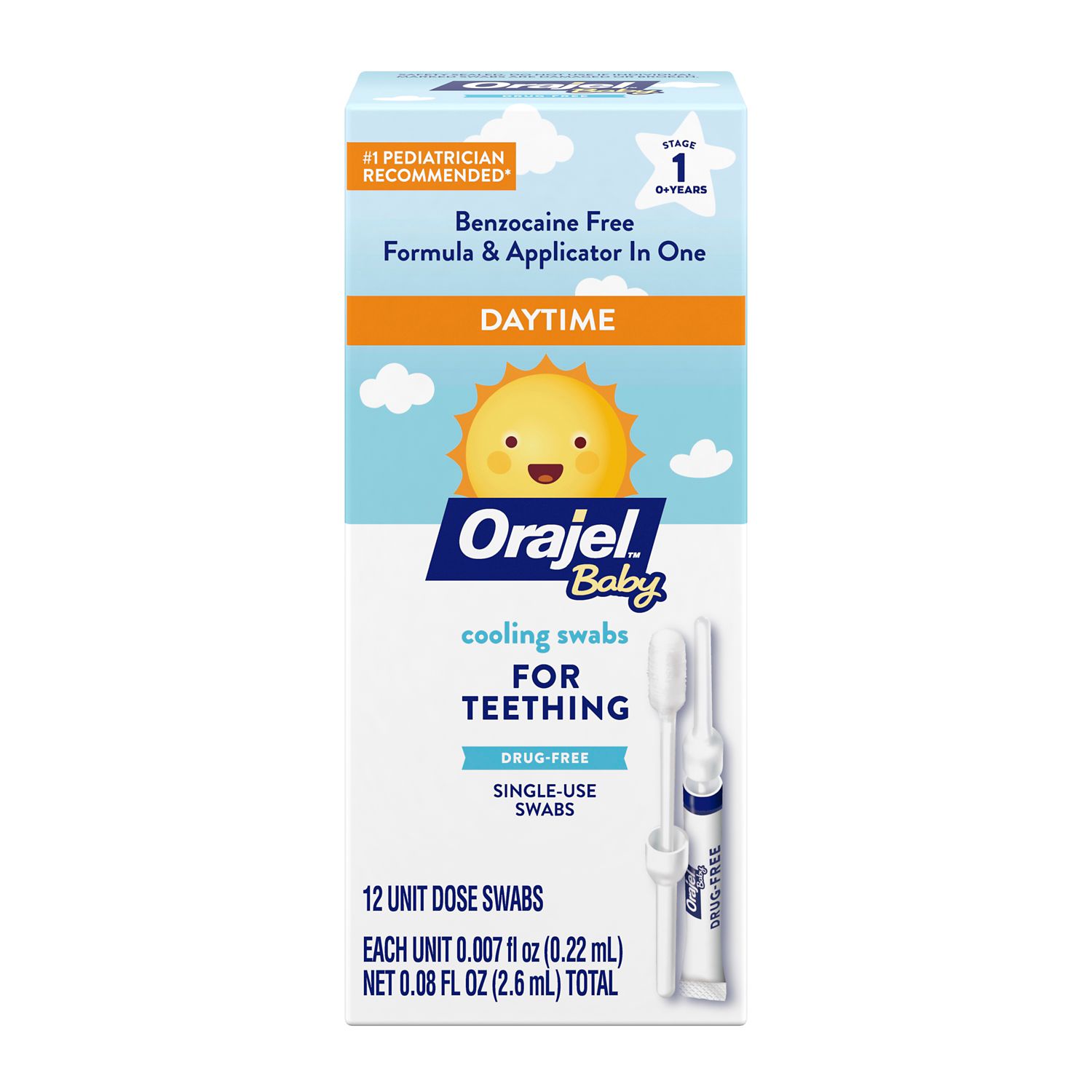 Baby Orajel Non-Medicated Cooling Swabs, 12 CT