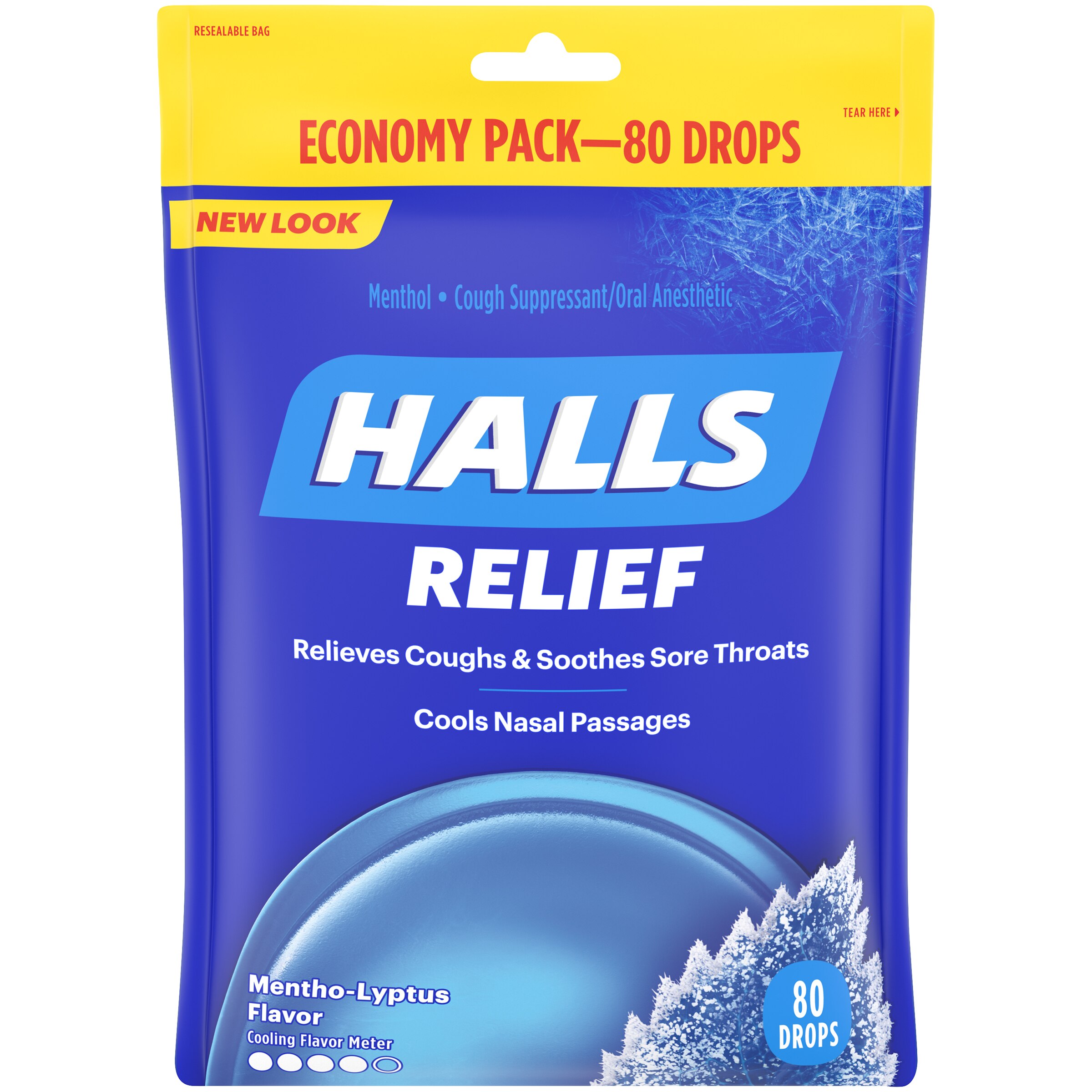 Halls Cough Drops, Mentho-Lyptus, 80 CT