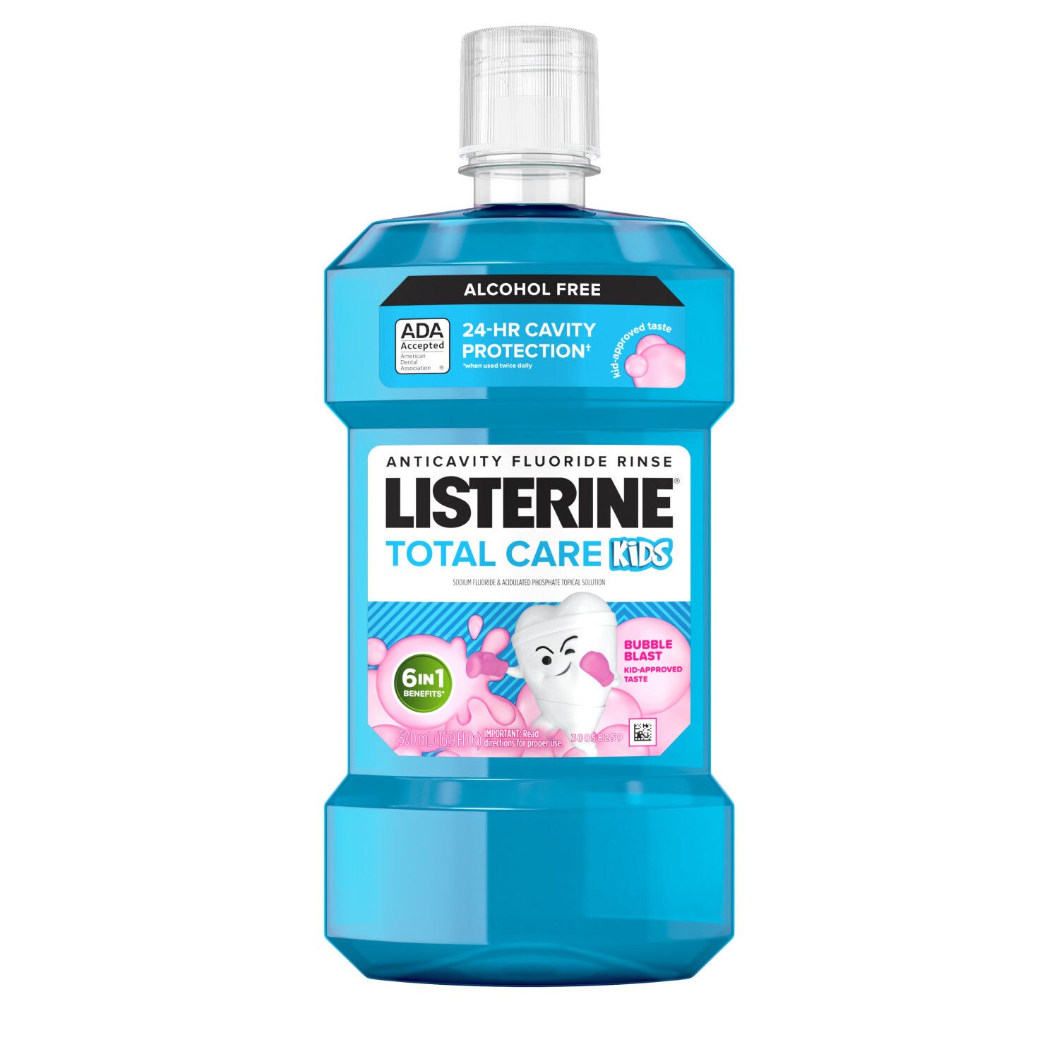 Listerine Smart Rinse Kids Anticavity Mouthwash, Bubble Blast, 16.9 OZ