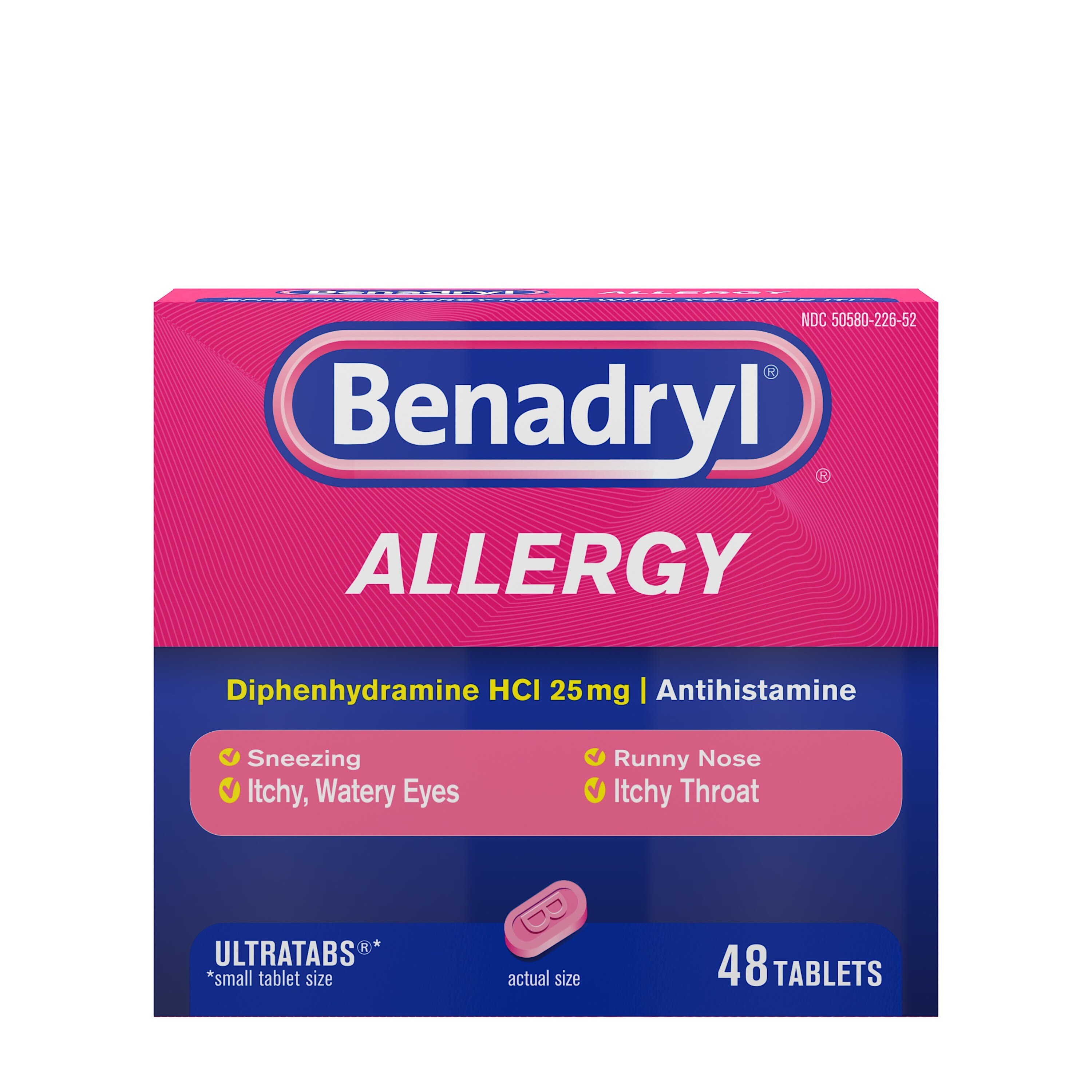 Benadryl Ultratab Antihistamine Allergy Medicine Tablets