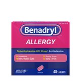 Benadryl Ultratabs Antihistamine Allergy Medicine Tablets, 48 ct, thumbnail image 1 of 14