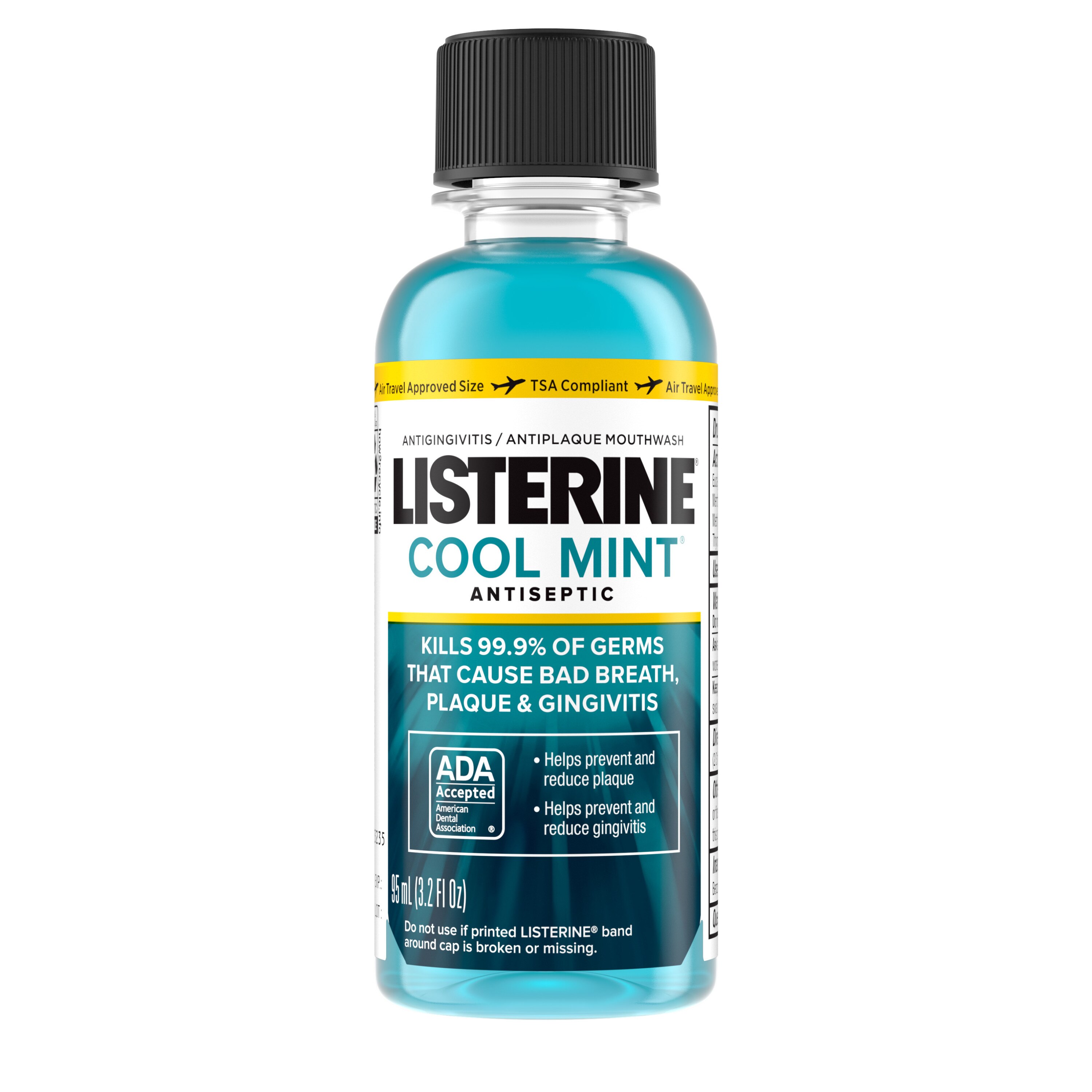 Listerine Antiseptic Mouthwash for Bad Breath, Plaque, and Gingivitis, Cool Mint