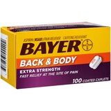 Bayer Back & Body Extra Strength Aspirin, 500mg Coated Tablets, Fast Relief, 100 ct, thumbnail image 1 of 5