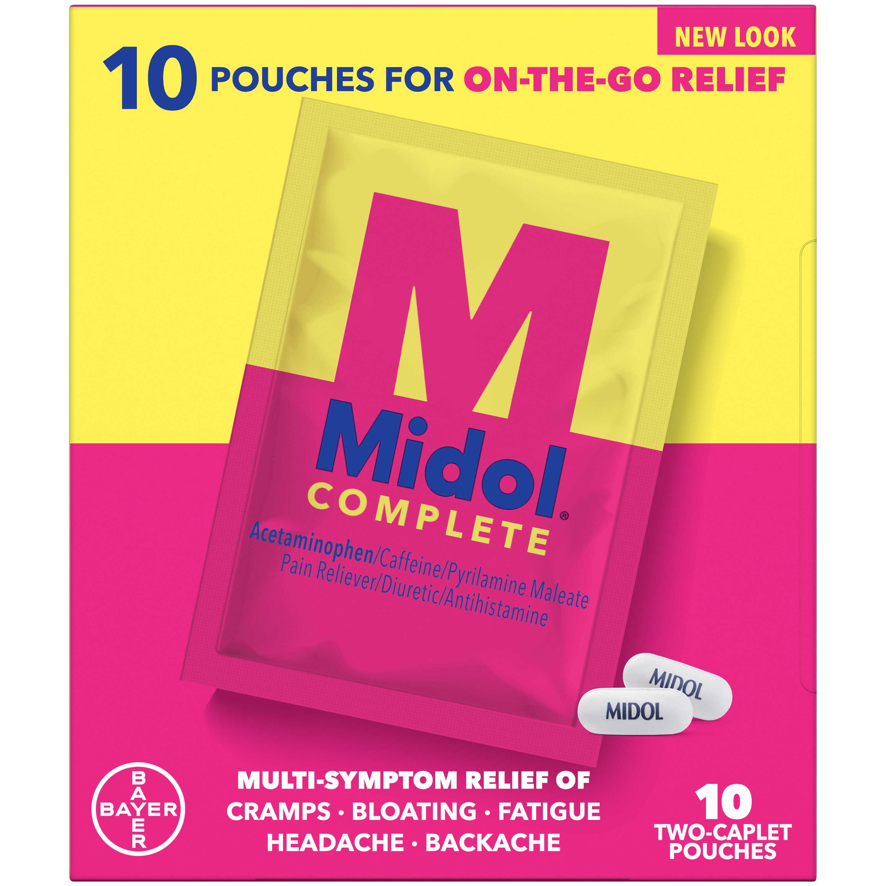 Midol Complete On the Go Menstrual Pain Relief Acetaminophen Caplets, 10 CT