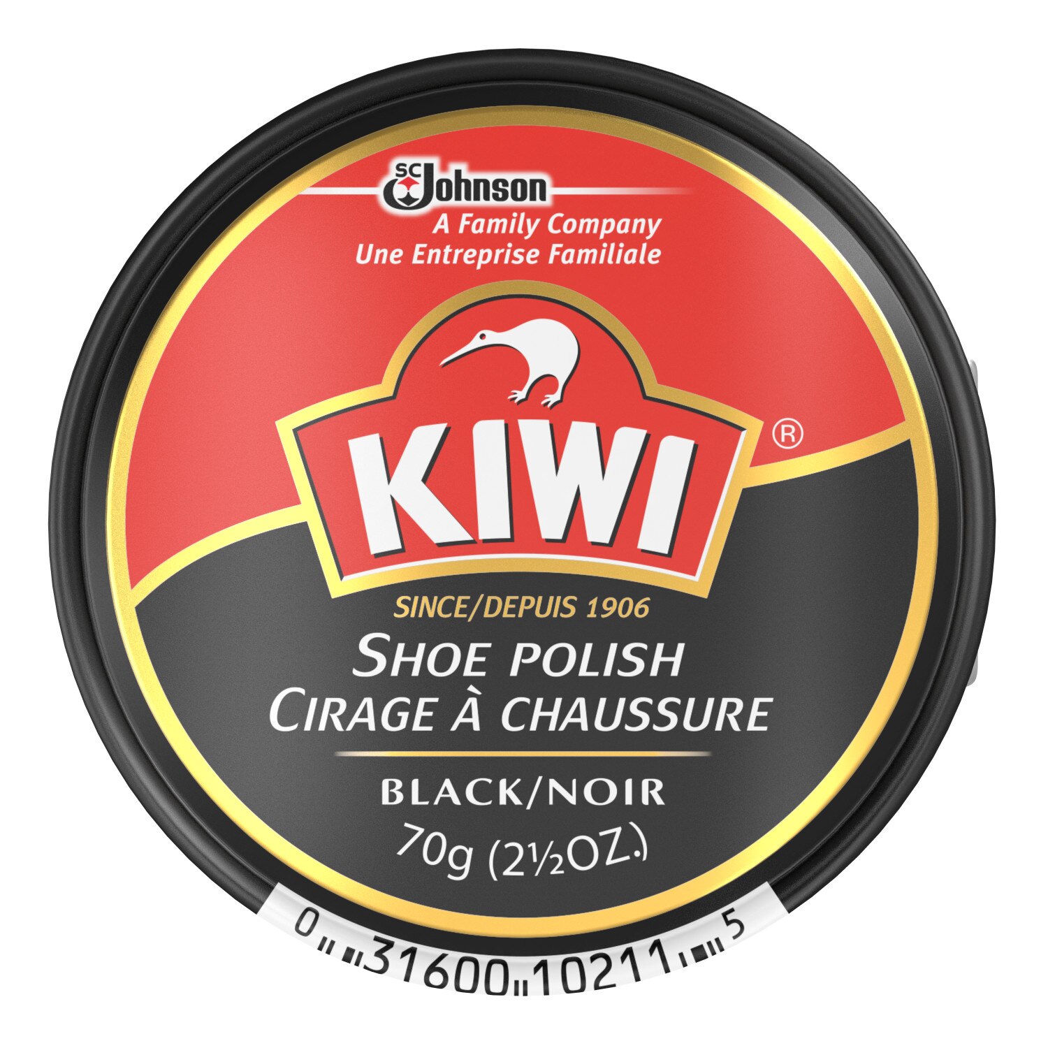 Kiwi Shoe Polish Black, 2.5 oz