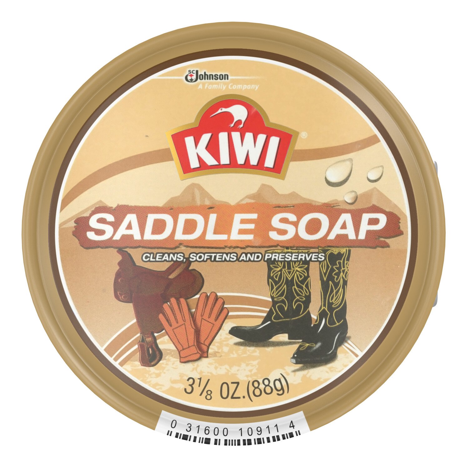 KIWI Leather Outdoor Saddle Soap, 3.125 oz