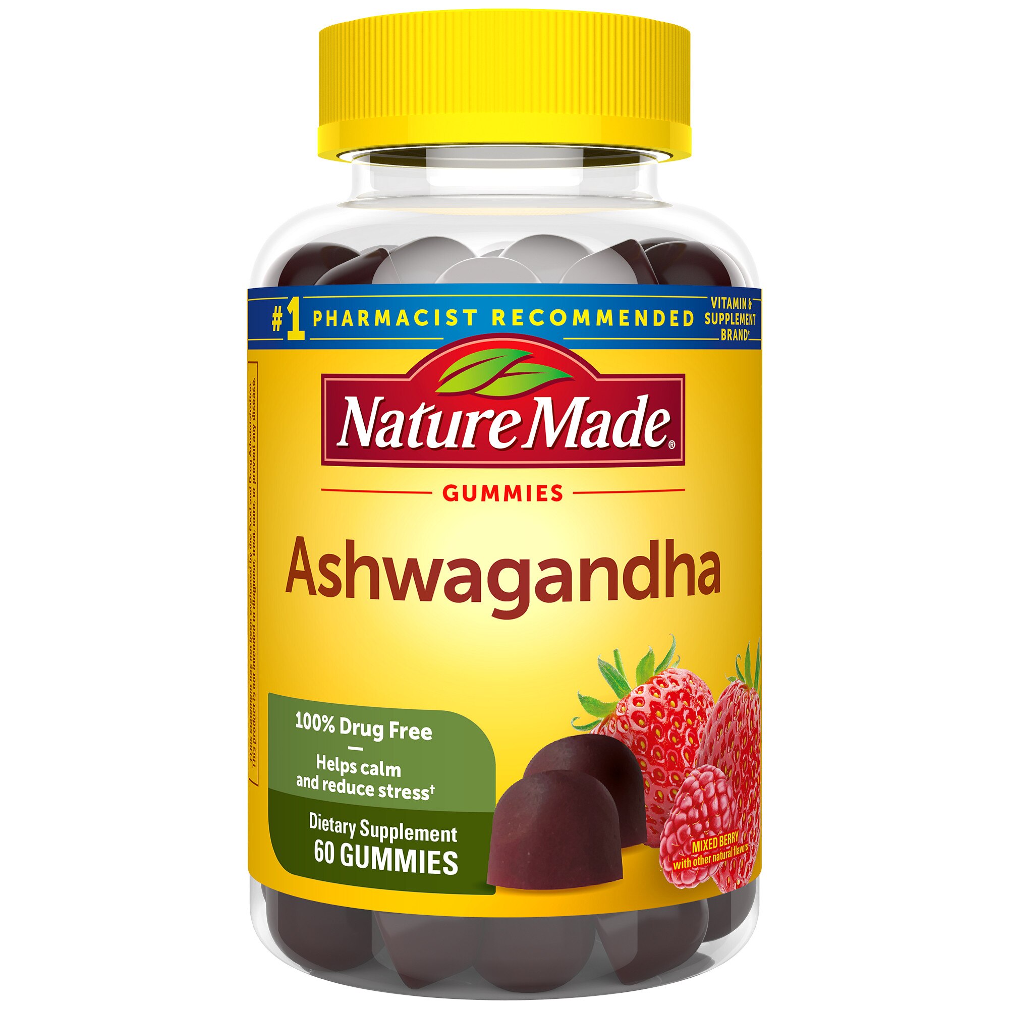 Nature Made Ashwagandha Gummies for Stress Relief Support, Vegan KSM-66 Ashwagandha, 60 CT