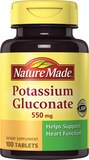 Nature Made Potassium Gluconate 550 mg Tablets, 100 CT, thumbnail image 1 of 11