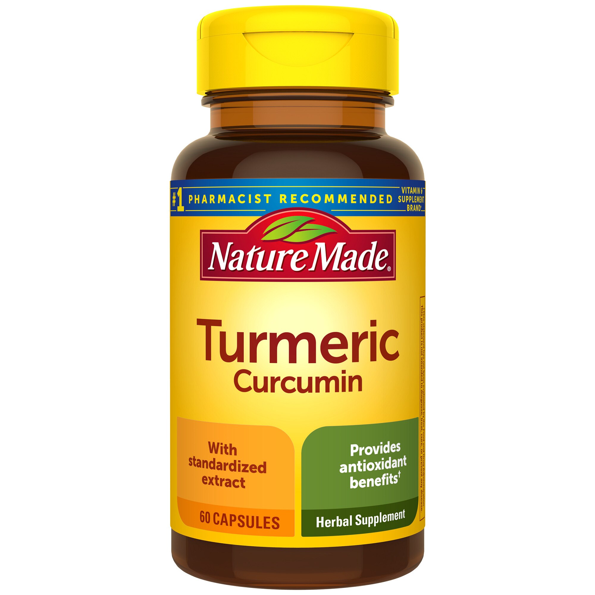 Nature Made Turmeric Curcumin 500 mg, Turmeric Capsules for Antioxidant Support, 60 CT