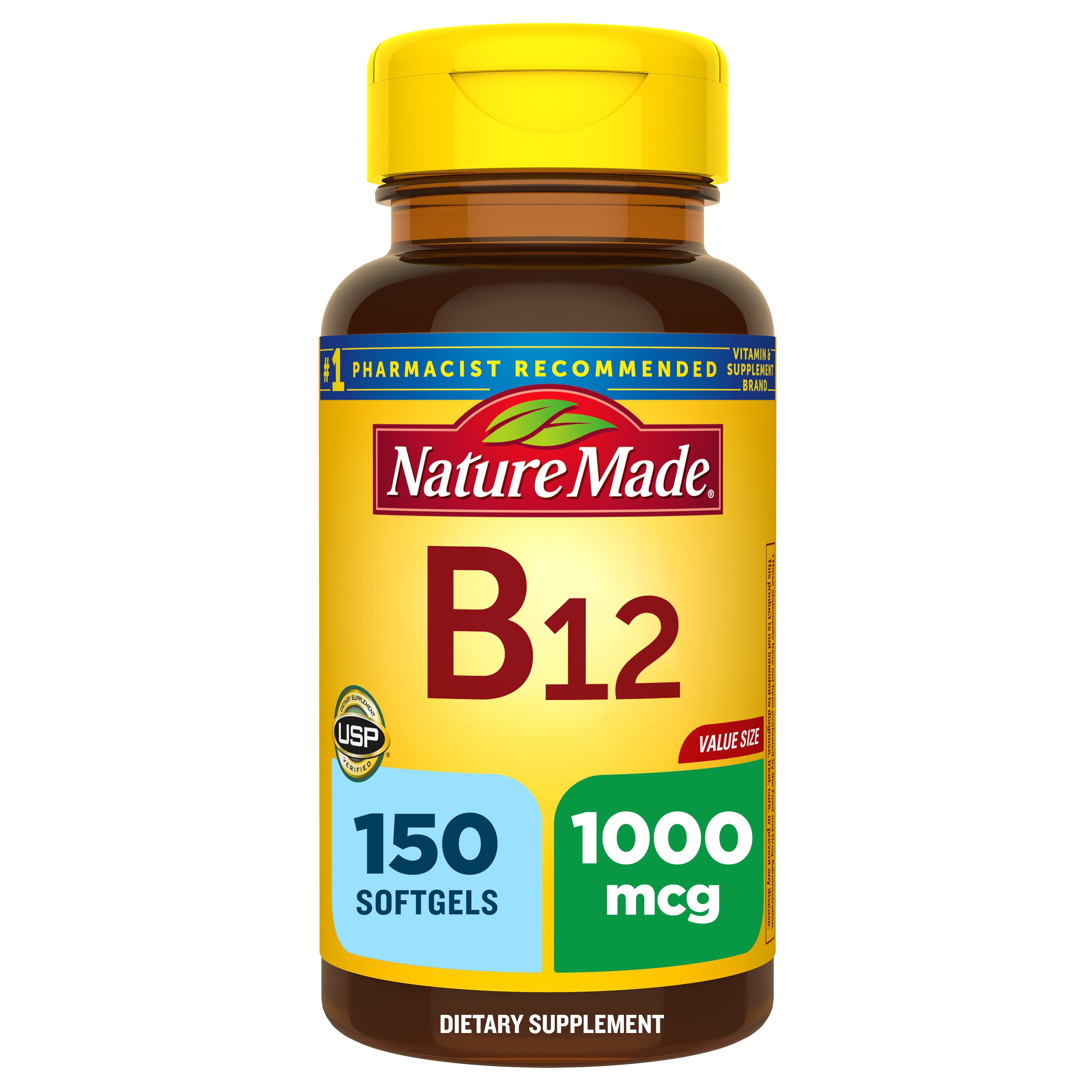 Nature Made Vitamin B12 1000 mcg, B12 Vitamin Softgels for Energy Metabolism Support, 150 CT