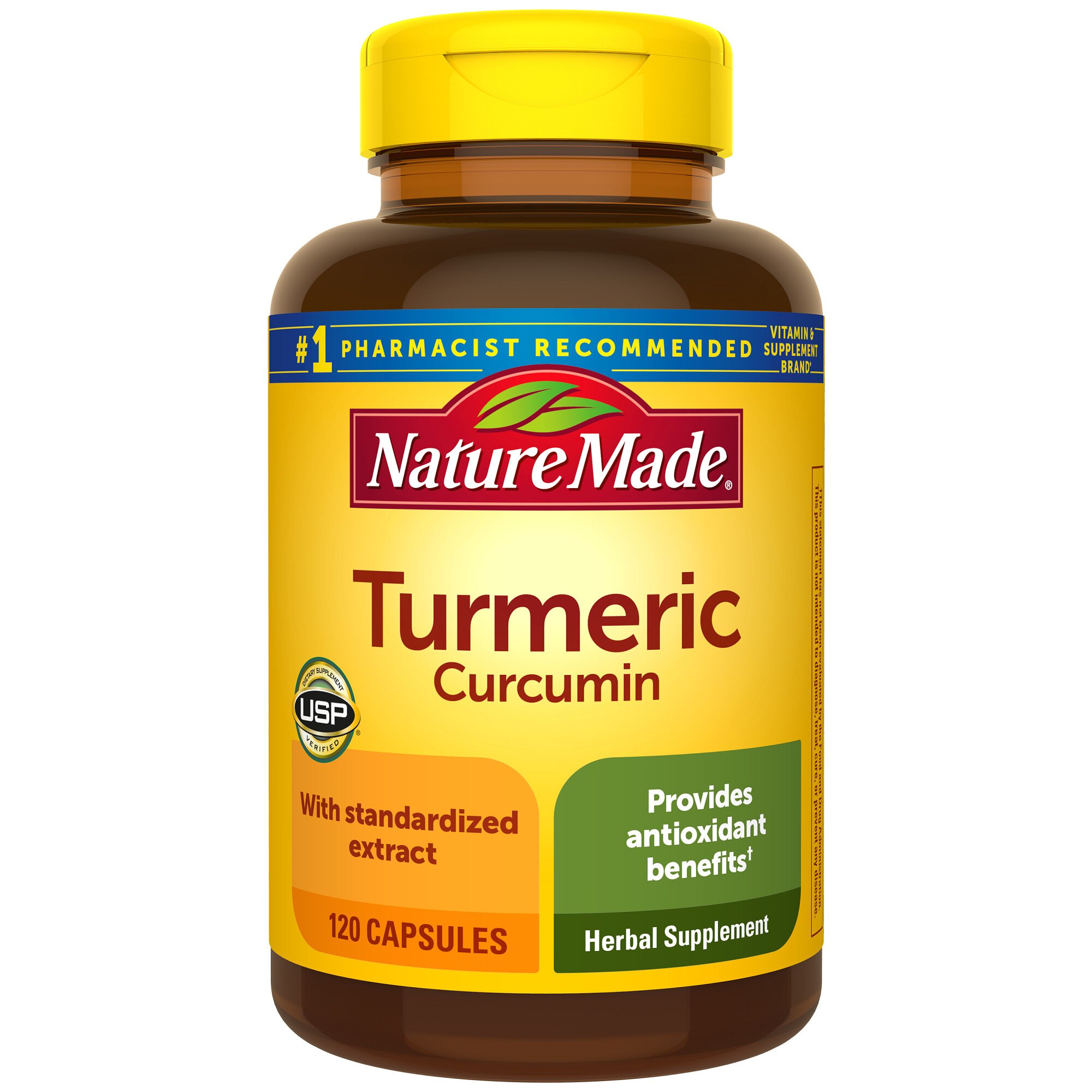 Nature Made Turmeric Curcumin 500 mg, Turmeric Capsules for Antioxidant Support, 120 CT